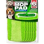 VanDuck Reusable Mop Pads Compatible with Swiffer Sweeper (6-Pack) - Washable Microfiber Mop Pads for Wet & Dry Use - All Purpose Floor Mopping and Cleaning Product