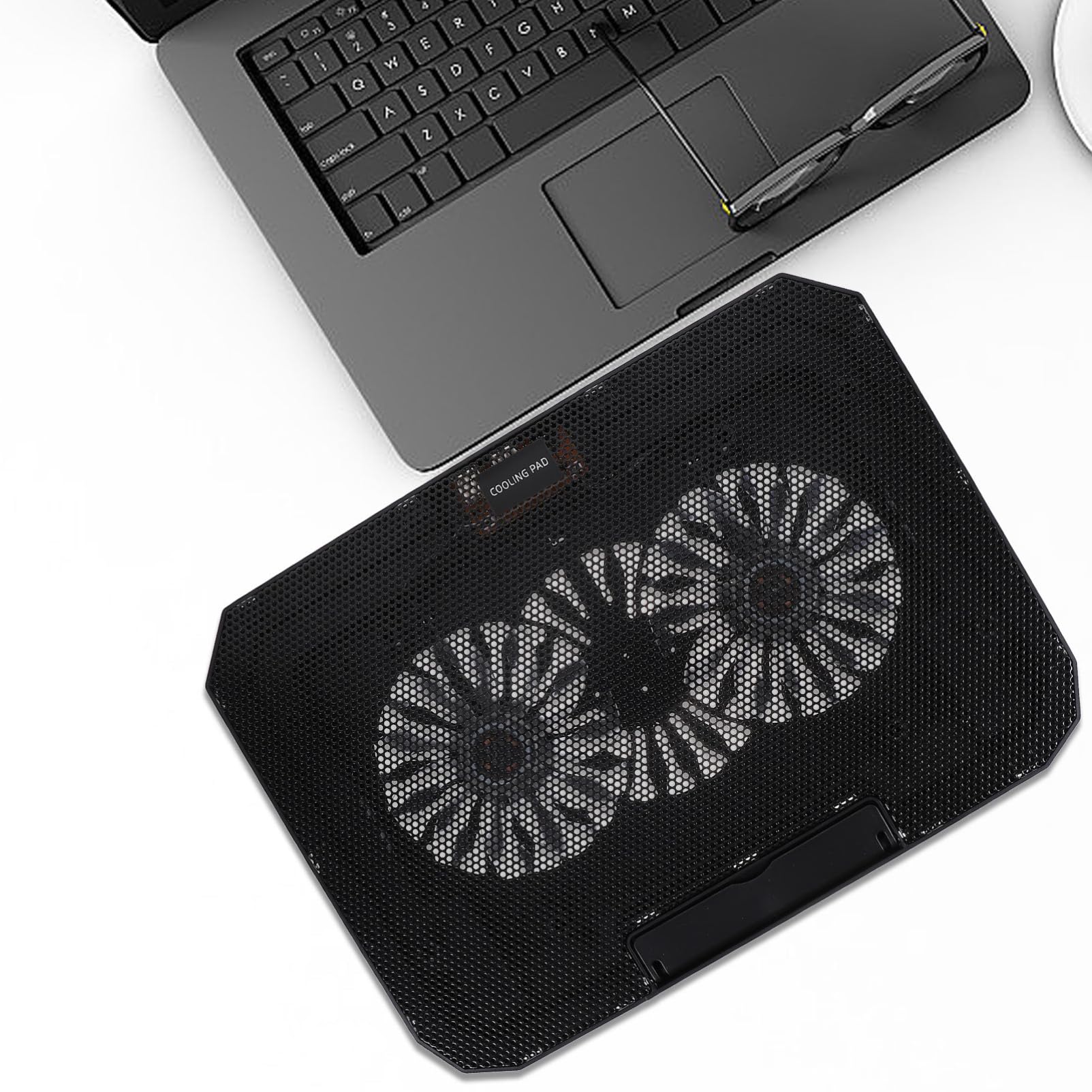 DOITOOL Base de Refrigeración para Ordenador Portátil de 14 a 15,6 Pulgadas, USB, 4 Velocidades, Malla Metálica Grande, Negro