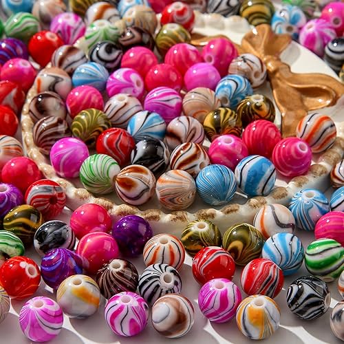 Miniatura 3 de Cuentas acrílicas de 0.472 pulgadas (0.472 in), cuentas de color brillante, colores surtidos, cuentas redondas de burbujas para manualidades,