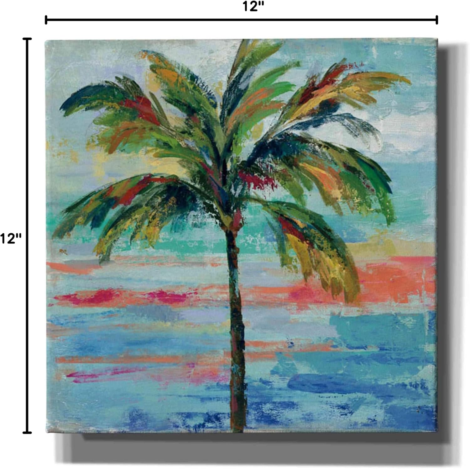 Epic Graffiti 'California Palm II' by Silvia Vassileva, Canvas Wall Art, 12"x12"