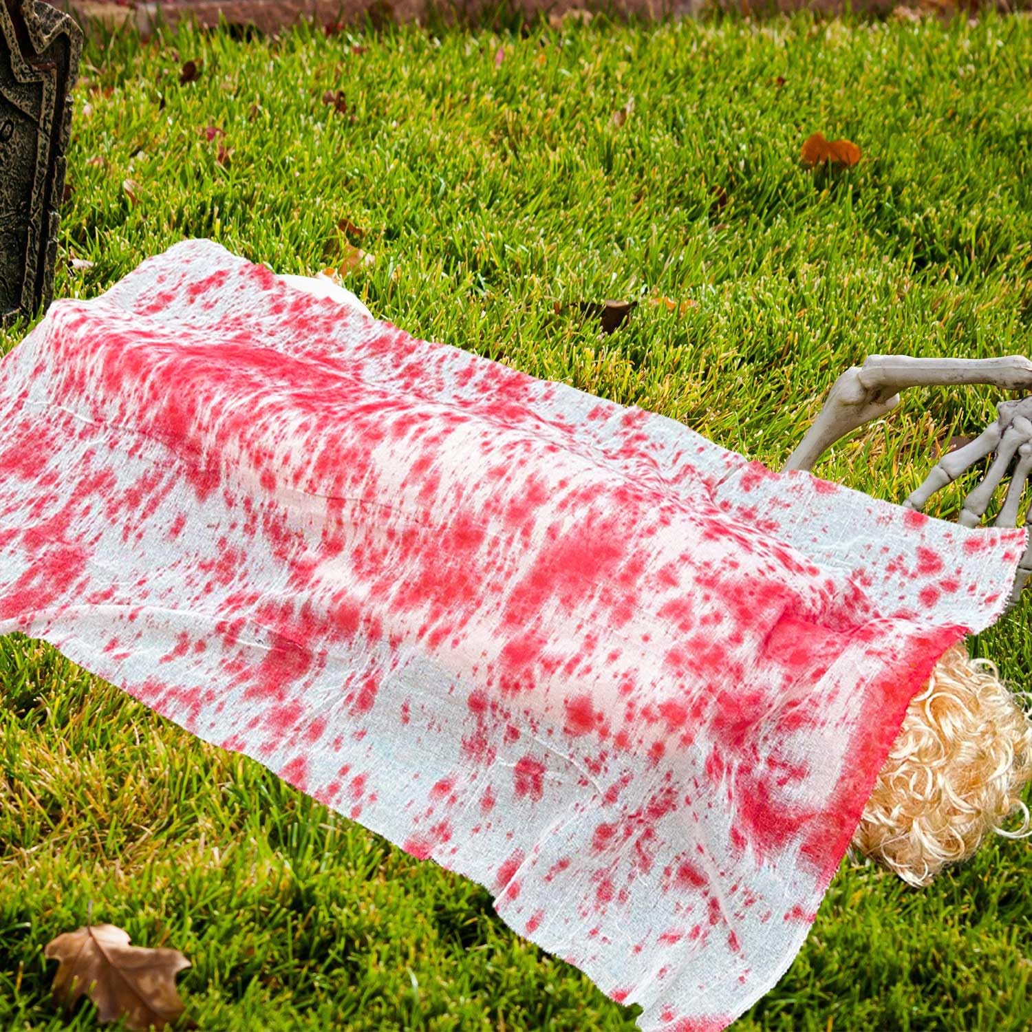 Halloween Decorations Props Dead Victim Body, 5 Ft Outdoor Back from The Grave Dead Victim Scary Fake Corpse with a Wig for Haunted House Cemetery Halloween Decorations and Outdoor Scary Props