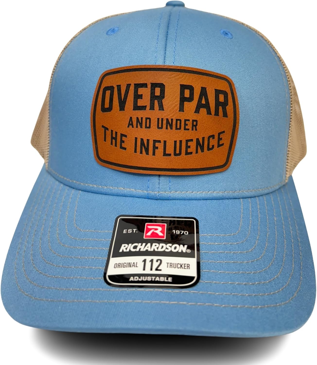 Over Par and Under The Influence Hat – Funny Golf Trucker Cap for Men | Drinking Golf Hat with Saying