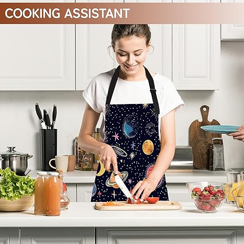 Miniatura 6 de Delantal de cocina ajustable con bolsillos para mujeres y hombres, delantal de chef suave para cocinar, barbacoa y parrilla