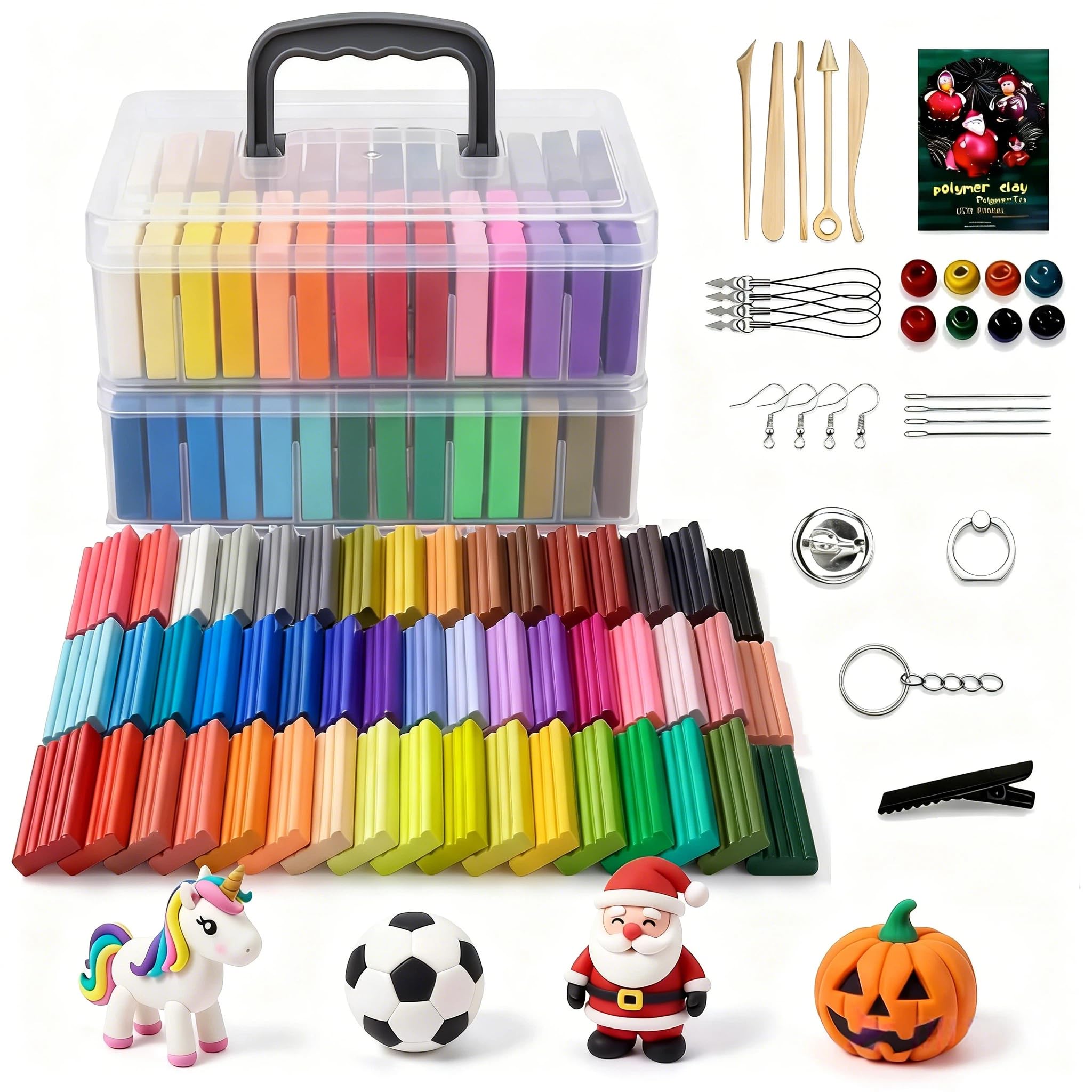 Tangdira Oven Bake Clay Kit, 50 Colours with Tools for Kids & Adults