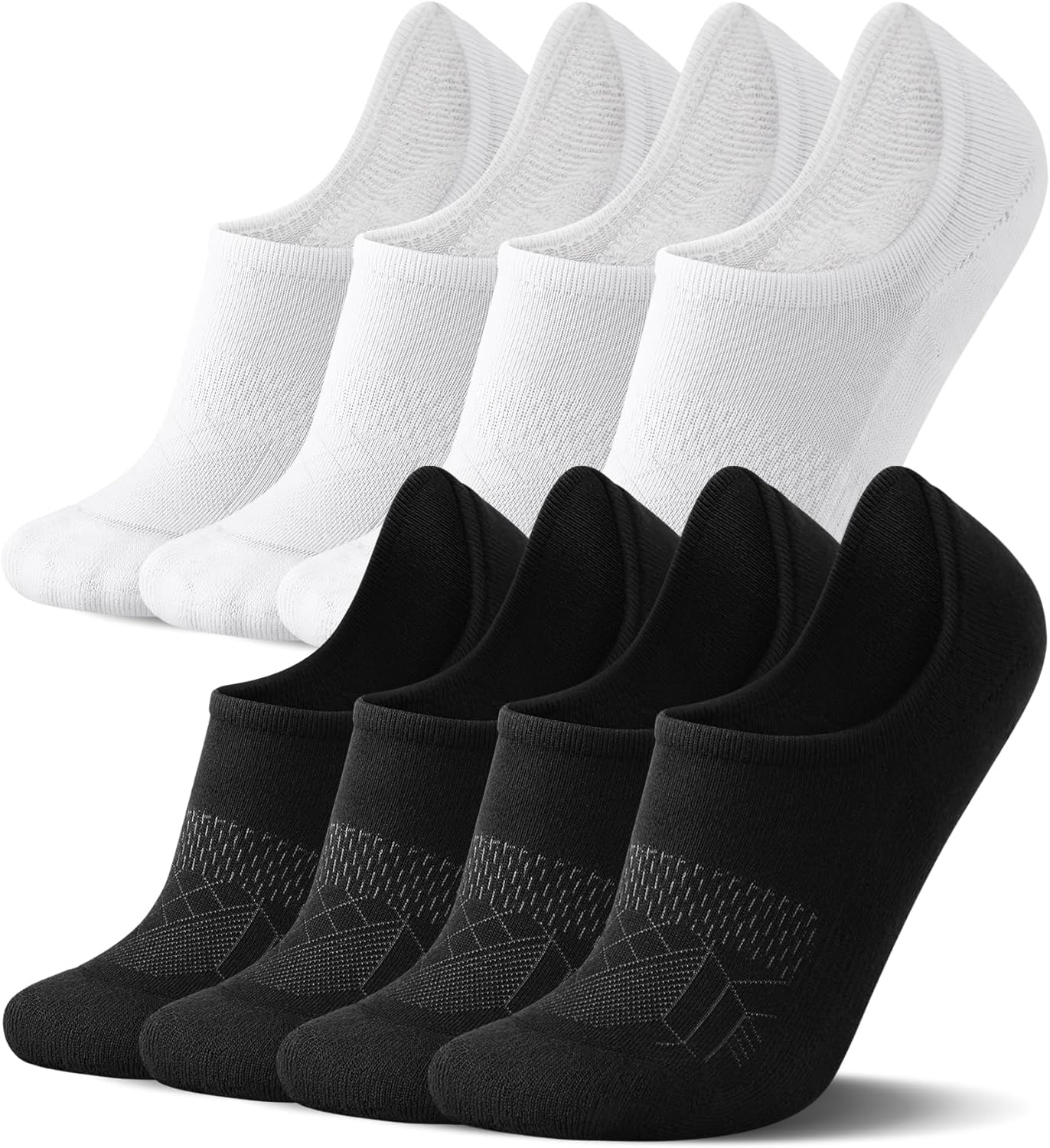 FITRELL No Show Socks Womens Cotton Cushioned Athletic Ankle Low Cut Invisible Non Slip Socks 5-8 Pairs