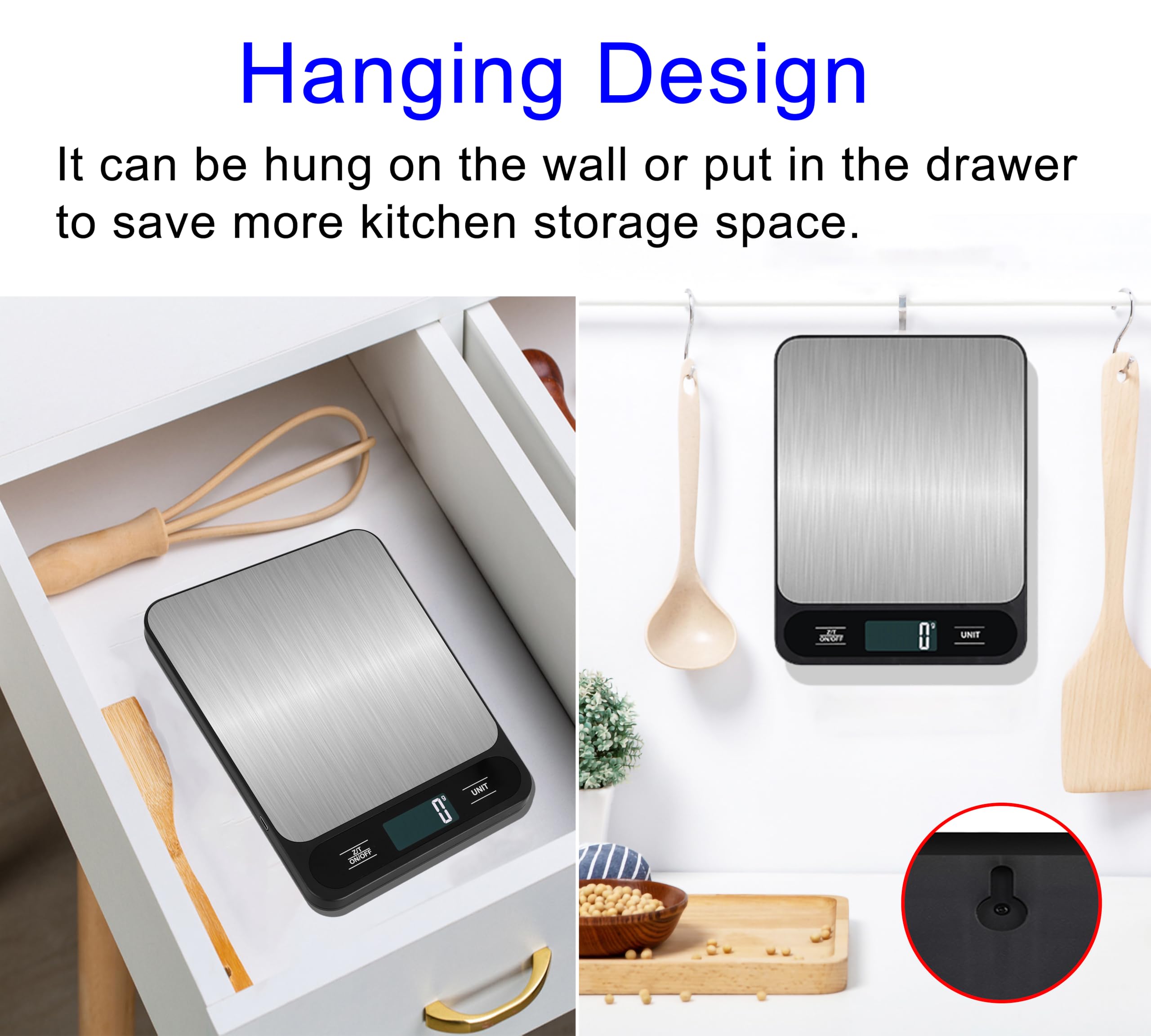 Báscula digital de cocina de 15 kg, báscula de alimentos, peso de alta capacidad en gramos y onzas para hornear, cocinar y preparar comidas, 6 unidades con función de tara, pantalla LCD, acero