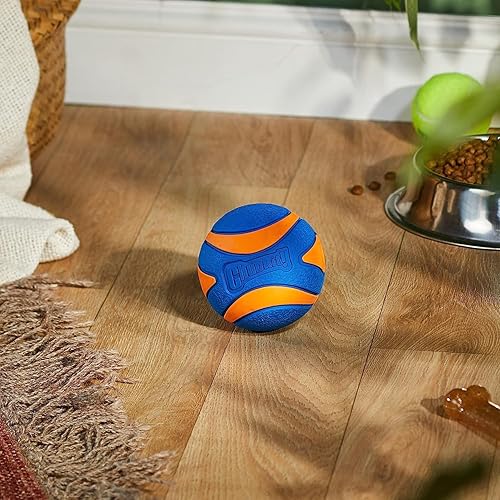 Miniatura 5 de Chuckit! Pelota para perro ultra chirriante, juguete de búsqueda, extra grande de 3.5 pulgadas, para 100 libras y más, 1 paquete