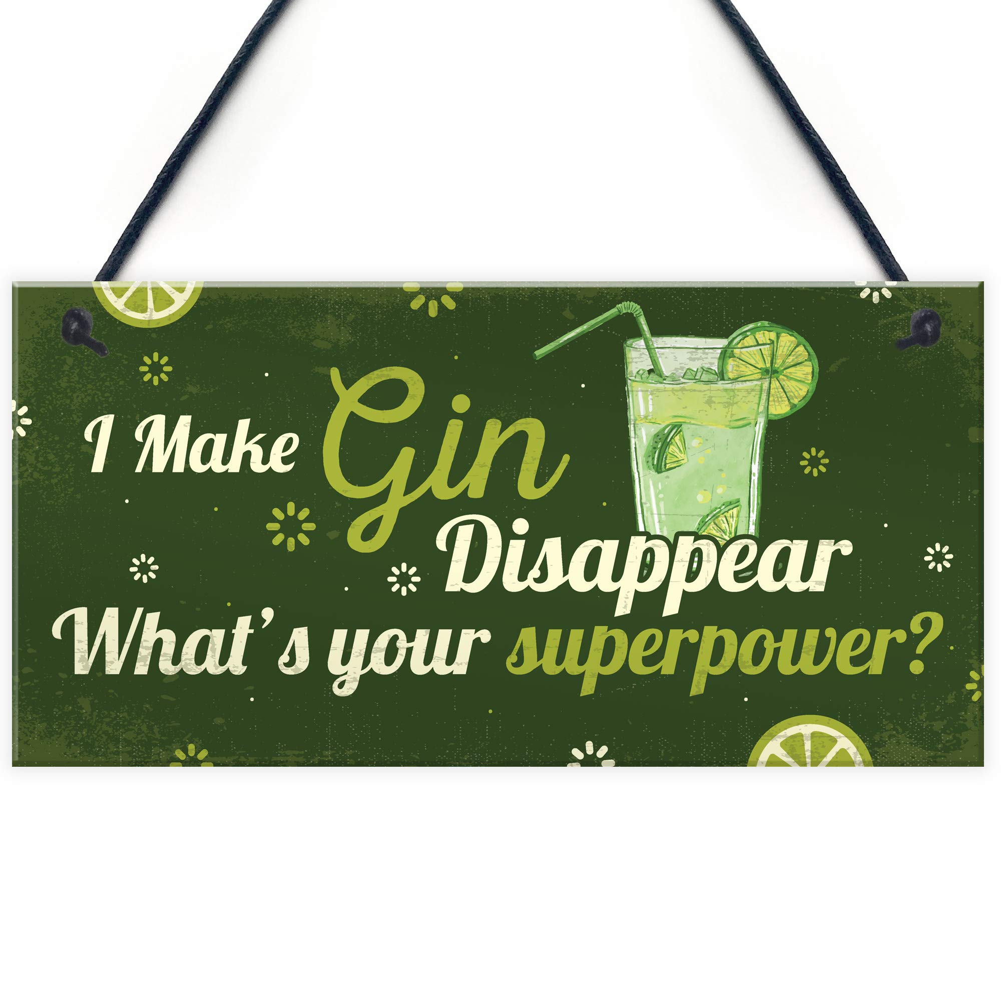 Red Ocean Novelty Funny Make Gin Disappear Alcohol Gift Man Cave Home Bar Hanging Plaque Pub Sign Gift