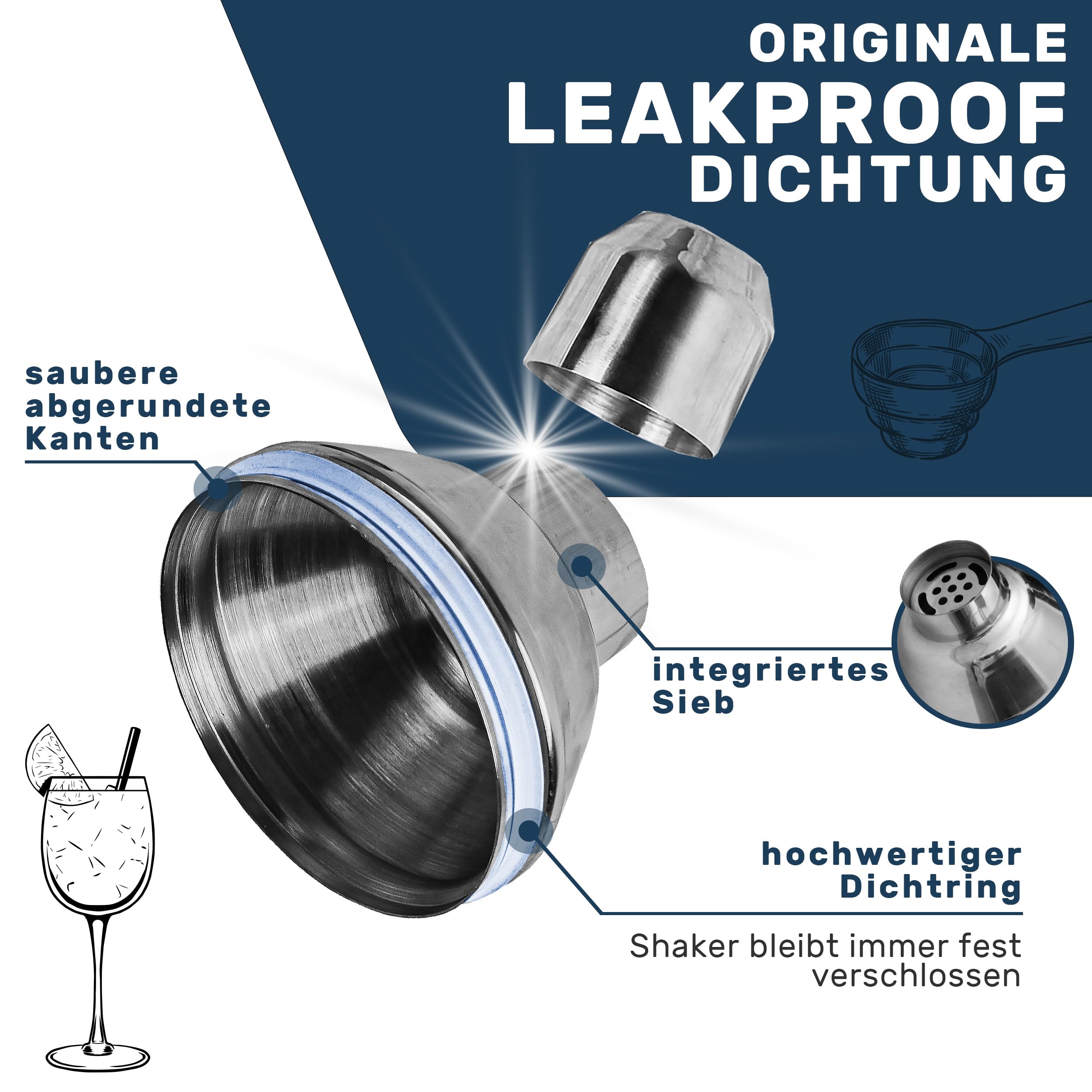Shaker à cocktail 16 pièces dans une boîte en bois pratique et élégante, superbe emballage cadeau avec livre de recettes pour débutants et professionnels, acier inoxydable 304 de qualité