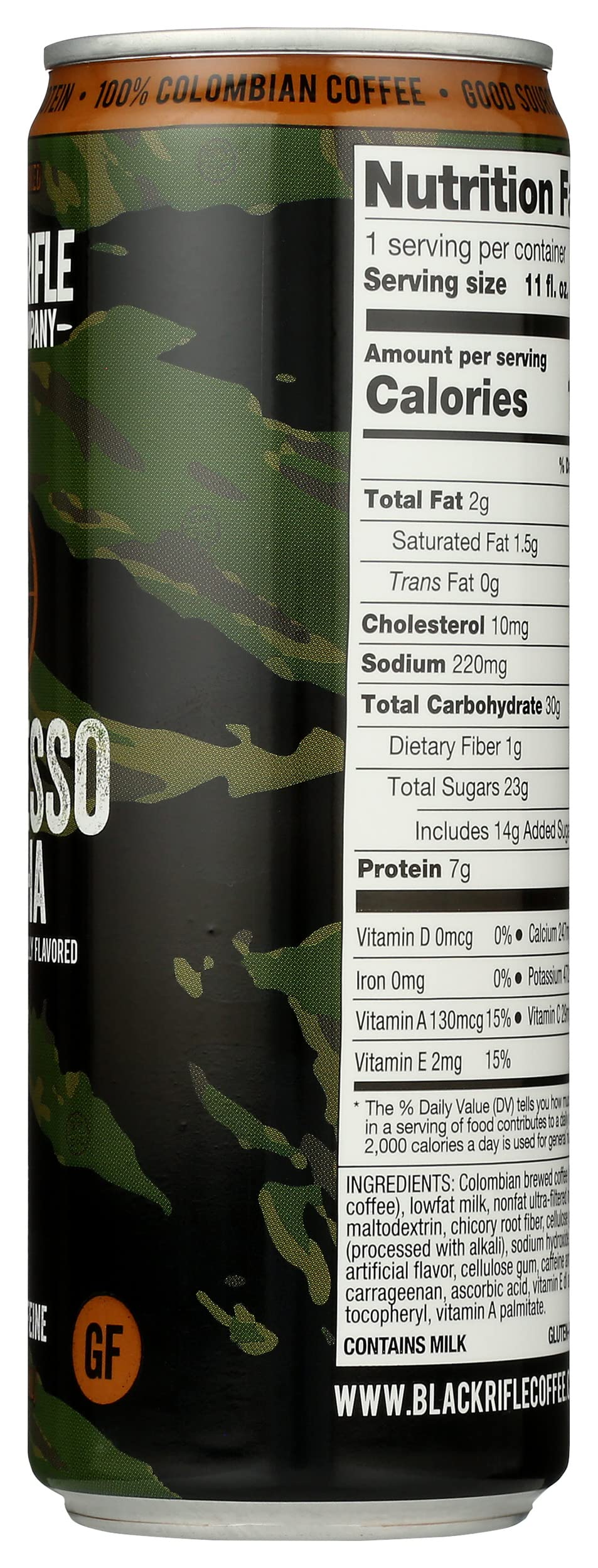 Black Rifle Coffee Ready to Drink Espresso Mocha Coffee Flavor, Caffeinated, 11 Fluid Ounce (Pack of 12)