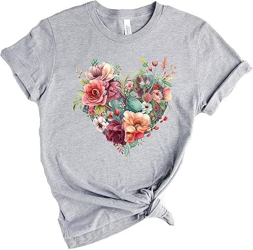 Miniatura 4 de Wildflower Floral Shirt,Flower heart shirt,Womens Flower Shirt,Boho Shirt,Botanical Tshirt,Nature Lover Shirt,Spring Shirts For Women