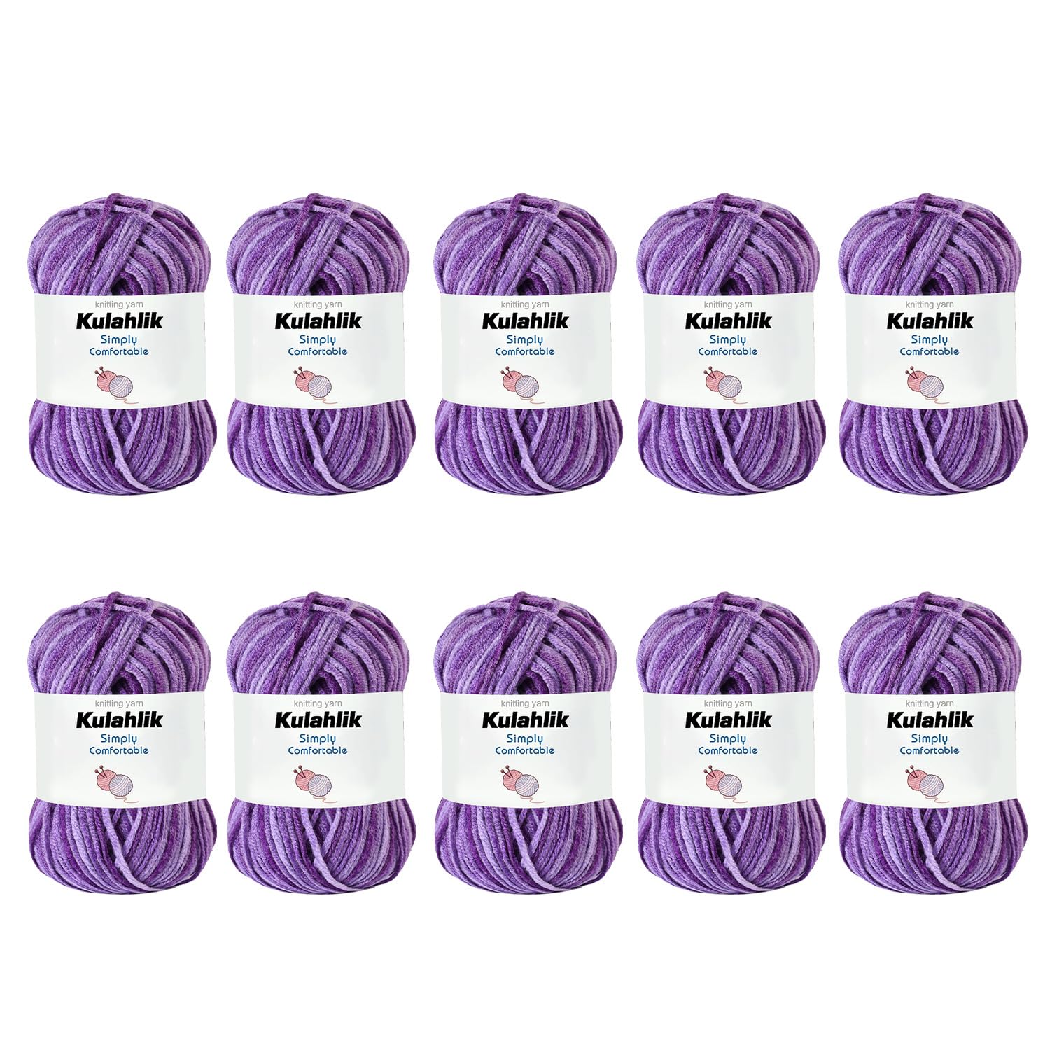 250g(5x50g) Acrylic Yarn for Crochet/Knitting, Colorful Gradient Yarn Thread, 5 Rolls Skeins, Perfect for Any Knitting Crochet and Crafts Mini Project — view 61