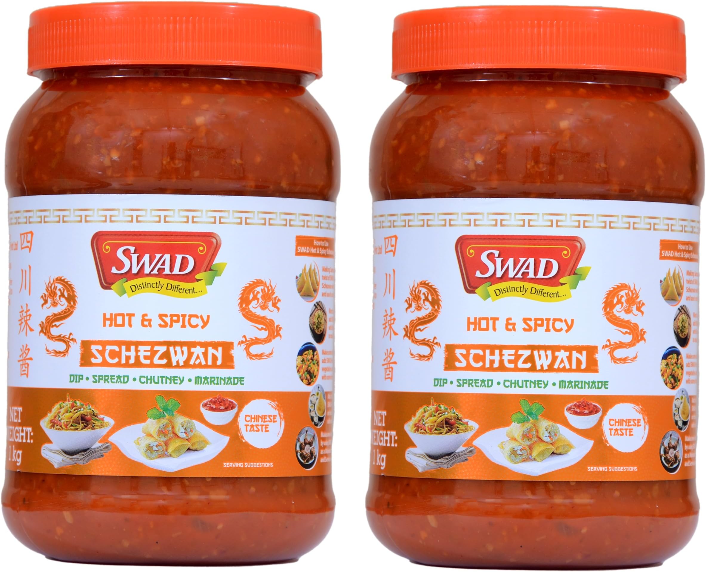 SWAD Hot & Spicy Schezwan 1kg Pack of 2 | Dip | Spread | Chutney | Marinate