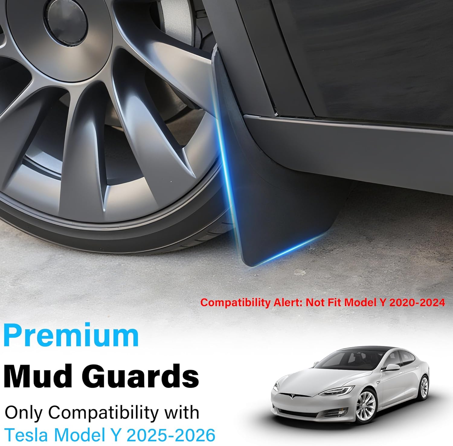 2026 Tesla Model Y Juniper Mud Flaps - Enhanced Fit All-Season Splash Guards, No-Drill Installation for Model Y 2025-2026 Upgrade,Protect Paint (Set of 4) - Image 3