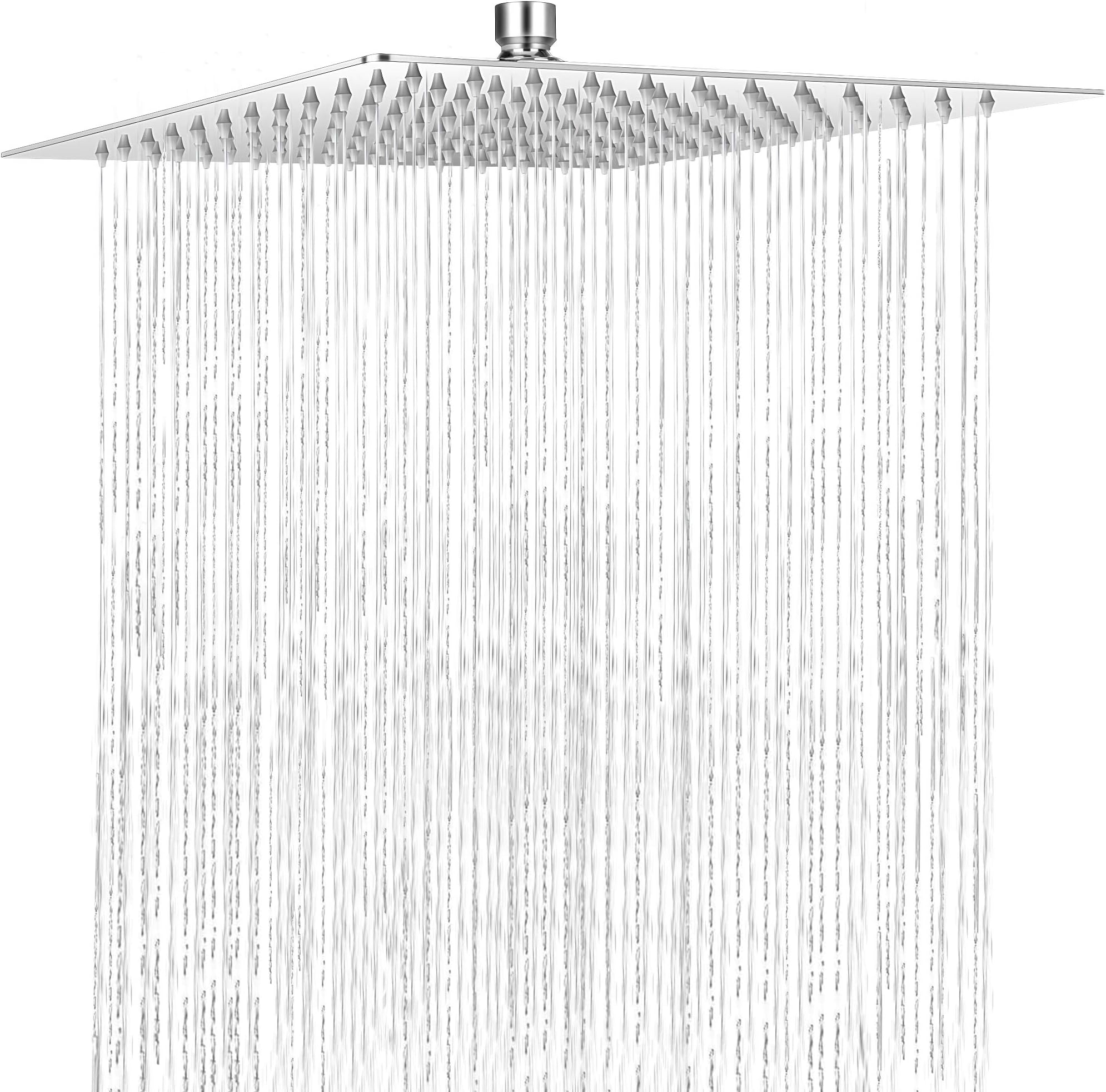 Hevenaov LED Regendusche 40cm - Edelstahl Duschkopf Mit Farbwechsel
