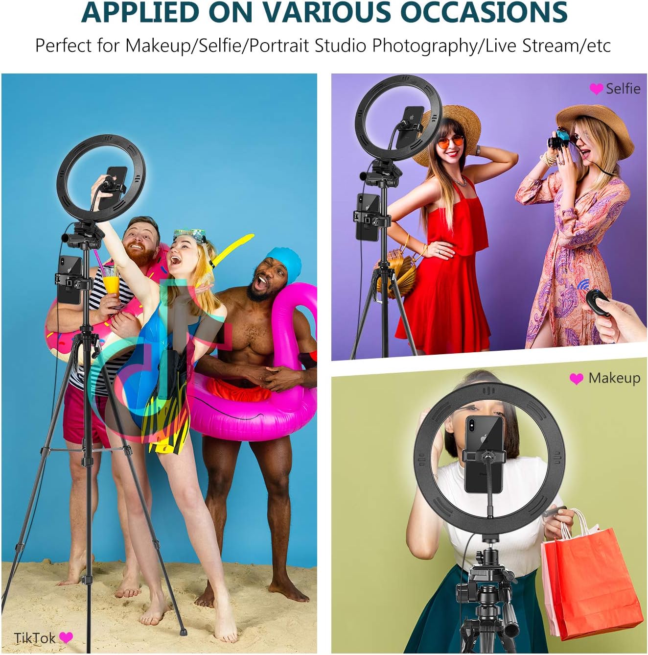 TOP оƒƒERS Vokiito 10” Ring Light USB LED Selfie Ring Light 3 Light Modes & 10 Brightness Dimmable Ring Light with 54 inches Tripod and Phone Holder for Live Streaming/Makeup/YouTube Blogging Video Shooting Blасk Frіdау - 80% оƒƒ Vokiito 10” Ring Light USB LED Selfie Ring Light 3 Light Modes & 10 Brightness Dimmable Ring Light with 54 inches Tripod and Phone Holder for Live Streaming/Makeup/YouTube Blogging Video Shooting