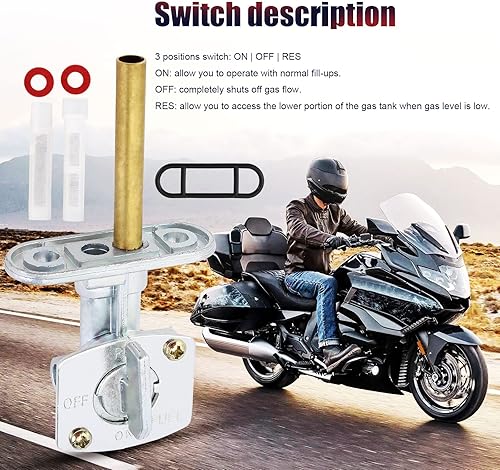 Miniatura 6 de Interruptor de válvula de depósito de gasolina compatible con Kawasaki Bayou 220 250 300 400 KLF220 KLF250 KLF300 KLF400 Prairie 300 360 400 KVF300