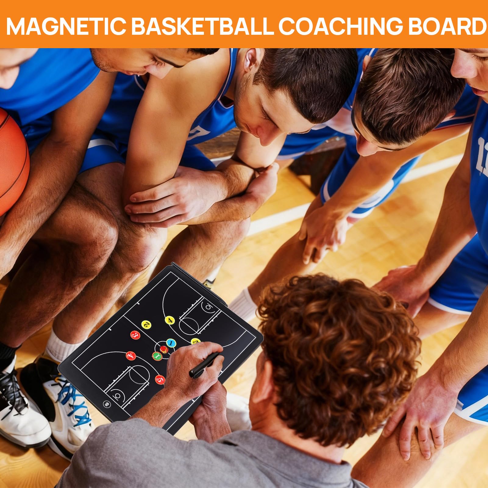 Tableau noir tactique LCD de 16 pouces pour basket-ball Carte électronique mise à jour Pad magnétique tactique avec cadre en ABS écologique, imperméable, résistant aux chutes avec stylo de basket-ball