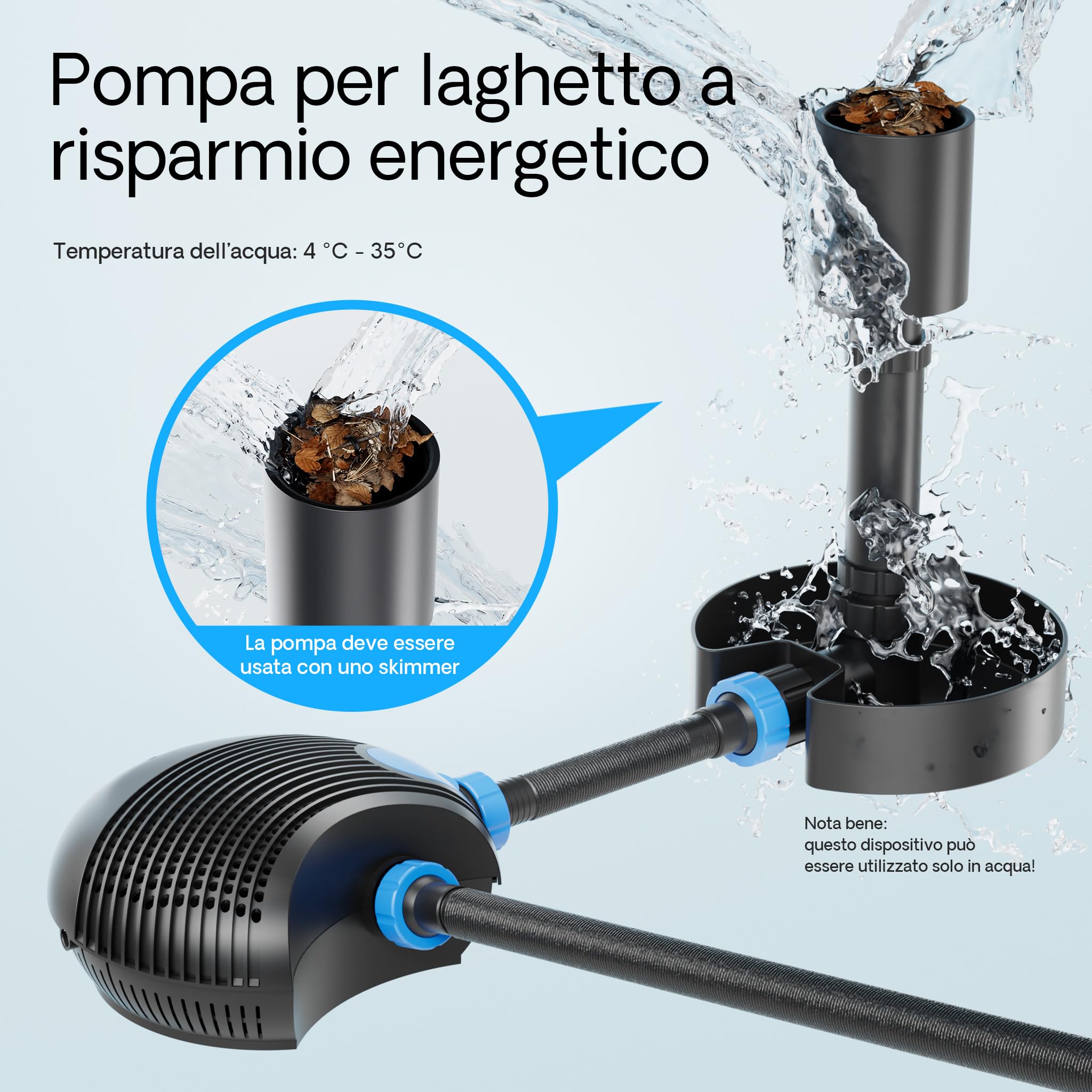 SunSun Pompa da laghetto CTF-10000 SuperECO 10000 l/h 80 W per circolazione e filtrazione acqua