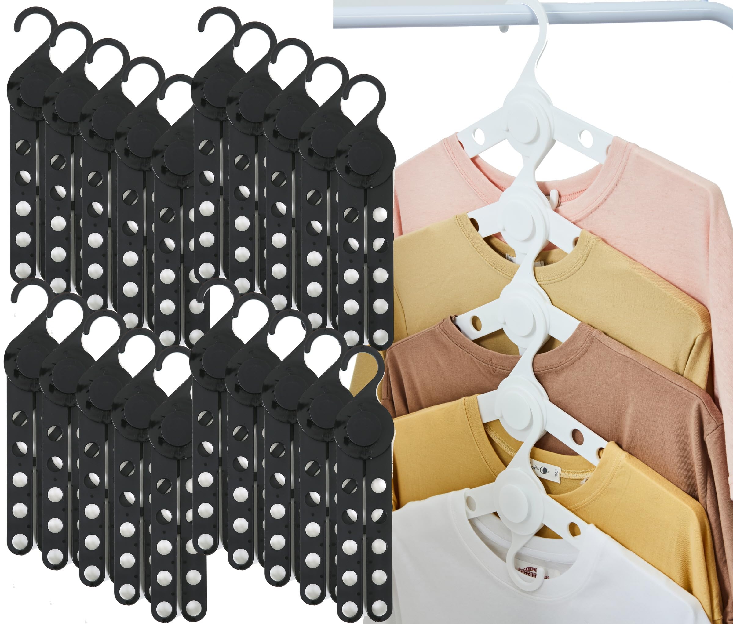 Closet Organizer Foldable Clothe Hangers - Bigtime Closet Space Saver - Holds 20lbs Durable & Portable - Use at Home, Dorm, and Office (Black 20 Pack)