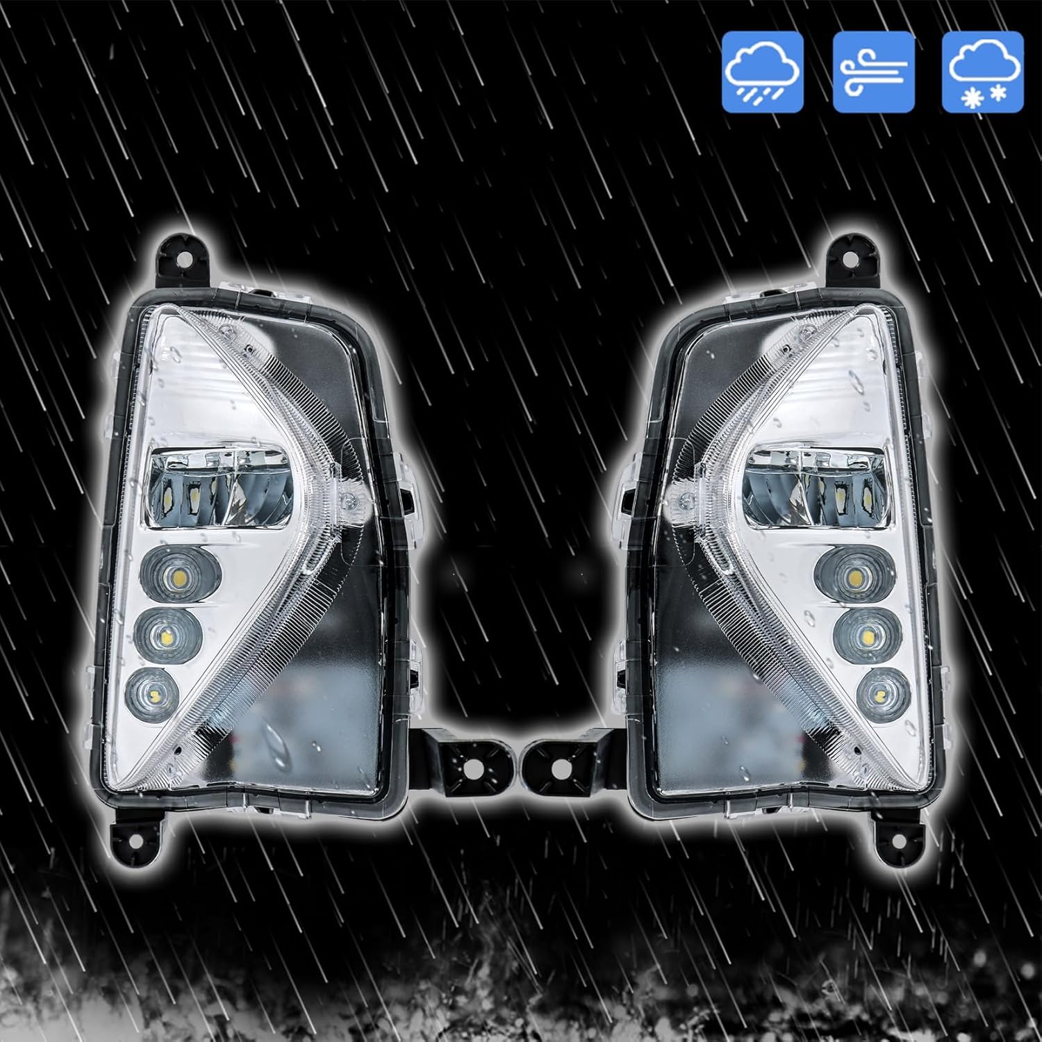 Front Fog Lamp Left & Right Side Fog Light Replacement for Pri-us 2016-2018