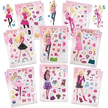 BaBi Stickers for Girls - 16 Sheet Art Craft Make a Face DIY Stickers for Kids Make Your Own Personalized Sticker Princess for Birthday Party Supplies Favors Bag Gift Pinata Fillers Lucky Dip Prizes