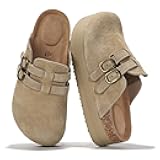 100% Genuine Leather Clogs for Women - Wedge Womens Clogs Platform Sandals with Memory Foam Insole - Heeled Mules for Women 2025 (Stephi)