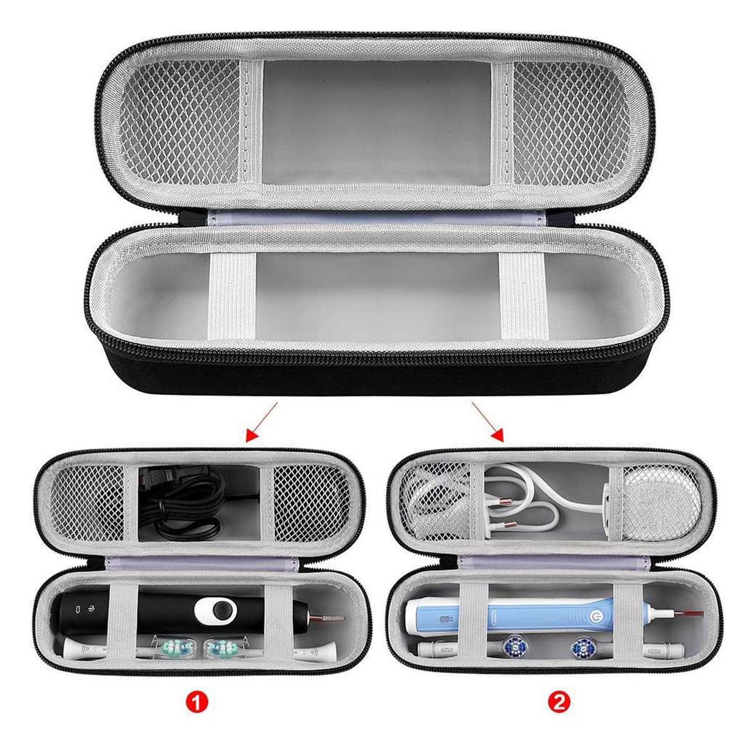 YUNYU Electric Toothbrush Case,Electric Toothbrush Travel Case Dustproof Toothbrush Case Portable Toothbrush Travel Case with Accessories Storage for Travel Business Trips - Image 4