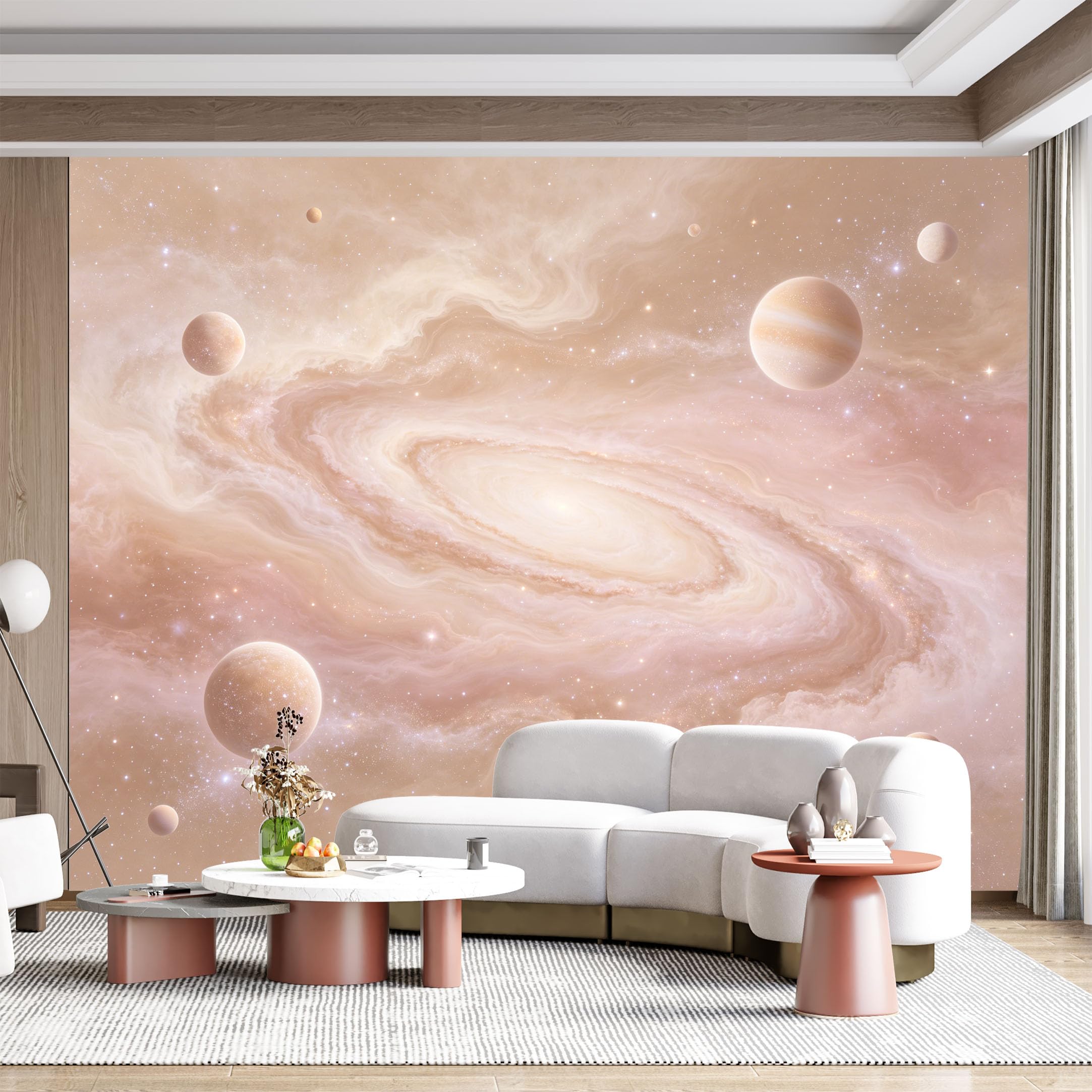 Custom Size Wall Mural Cosmic Nebula Galaxy Planets Fantasy Space Art SelfAdhesive Wall Fabric Removable for Home Office Decor