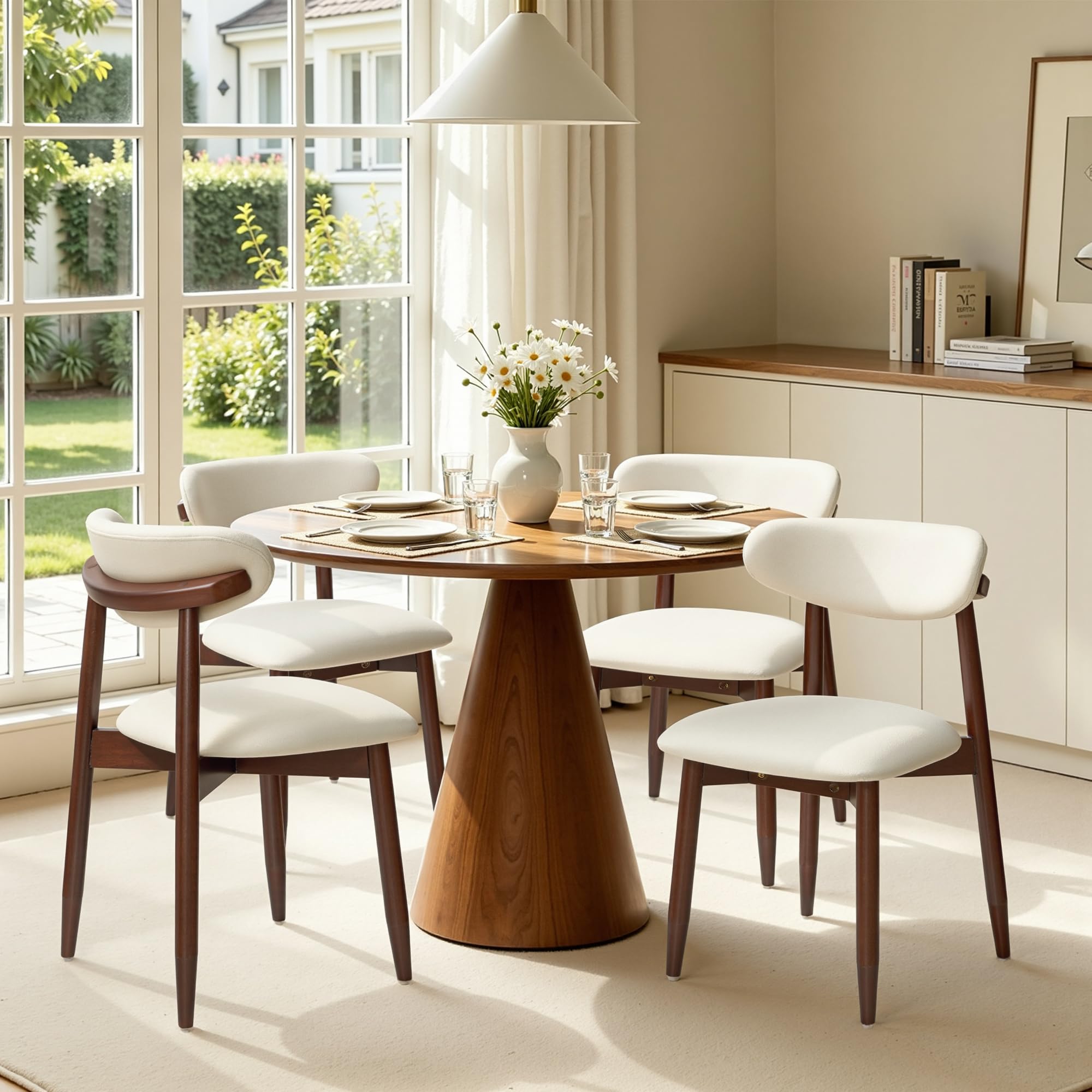 Mid-Century Modern Upholstered Dining Chair Set of 4