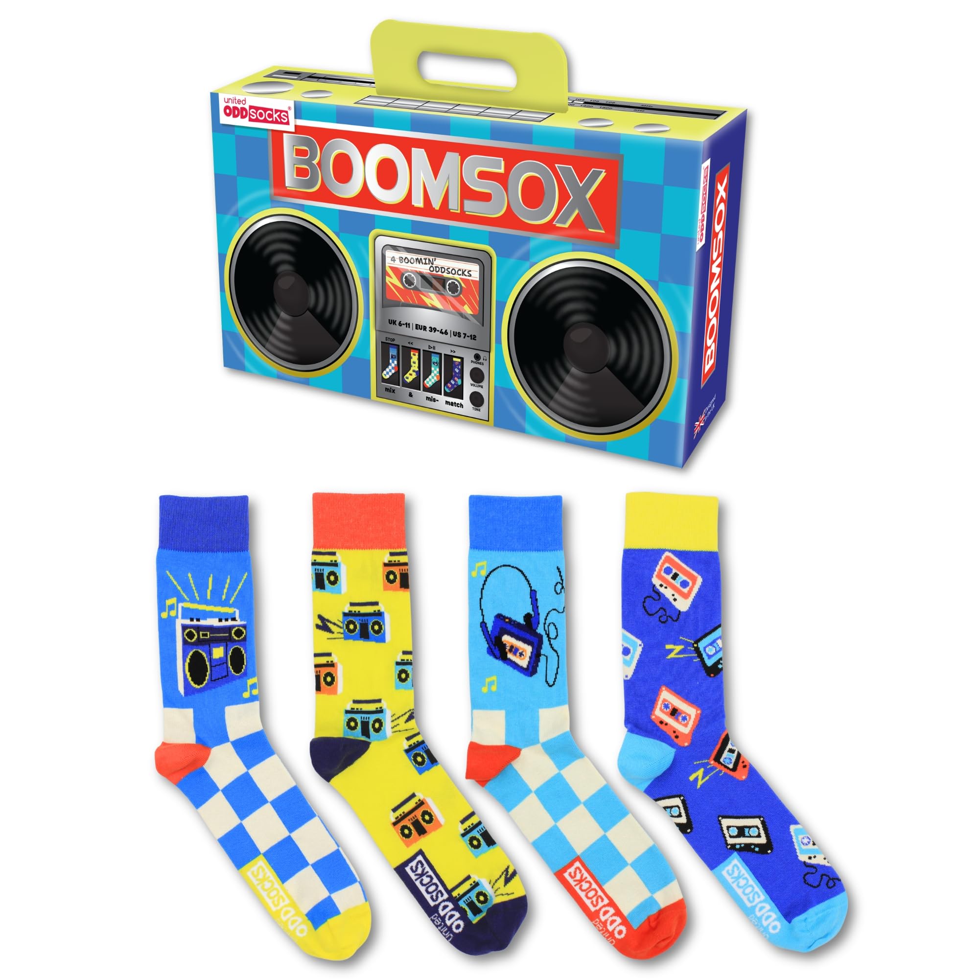 United Oddsocks  BOOMSOX  For Men Size 6 -11