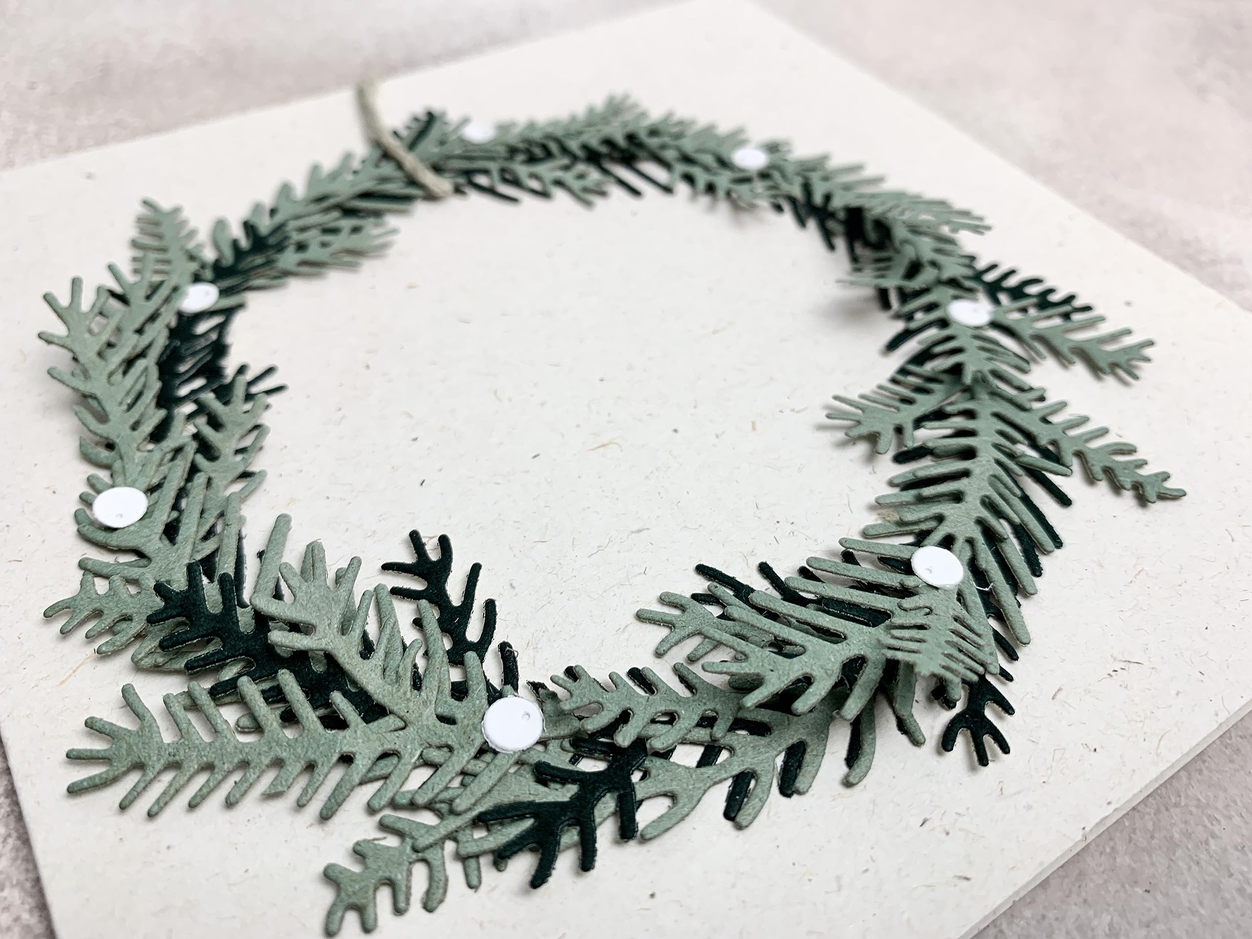 4 Stanzschablonen Tannenzweig Motiv - Metall-Schablonen Für Basteln & Karten - 11x10cm - Karbonstahl