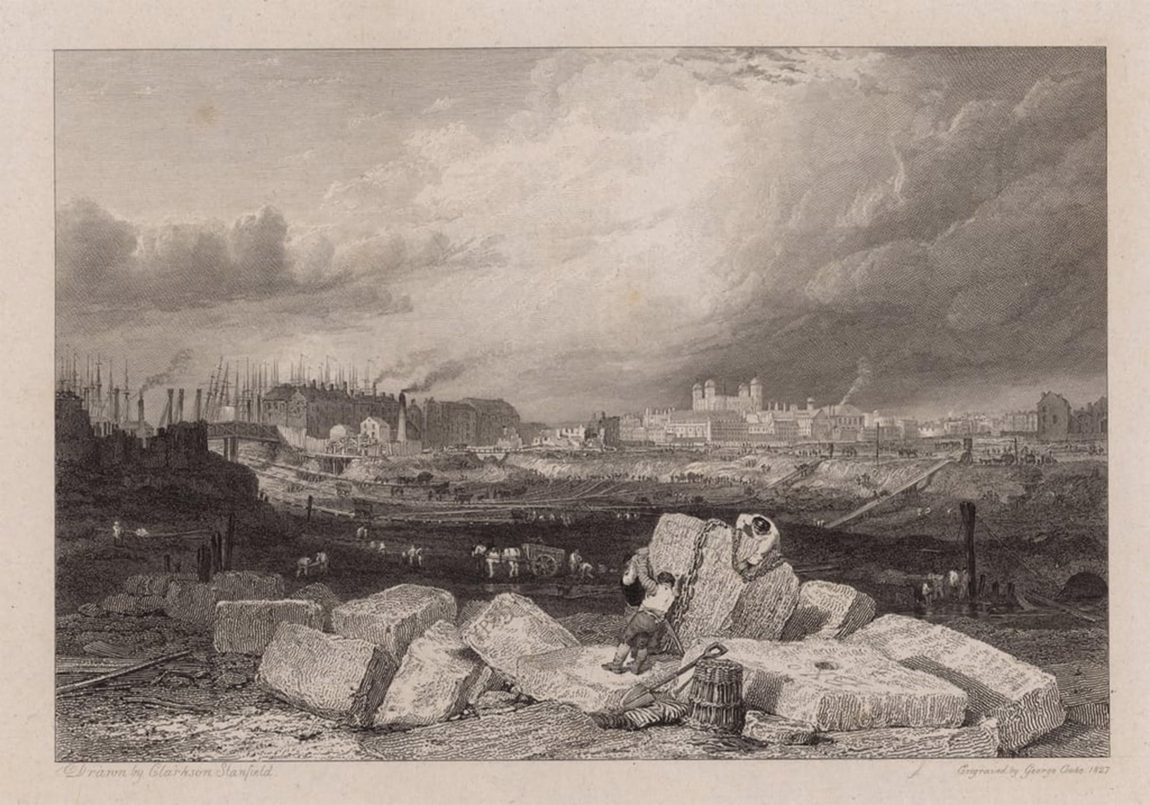 ARTXLXXBN Famous Painting Canvas Artwork Graffiti Print the Tower of London by William Clarkson Stanfield Portrait Canvas Image for Home Decor 60x90cm