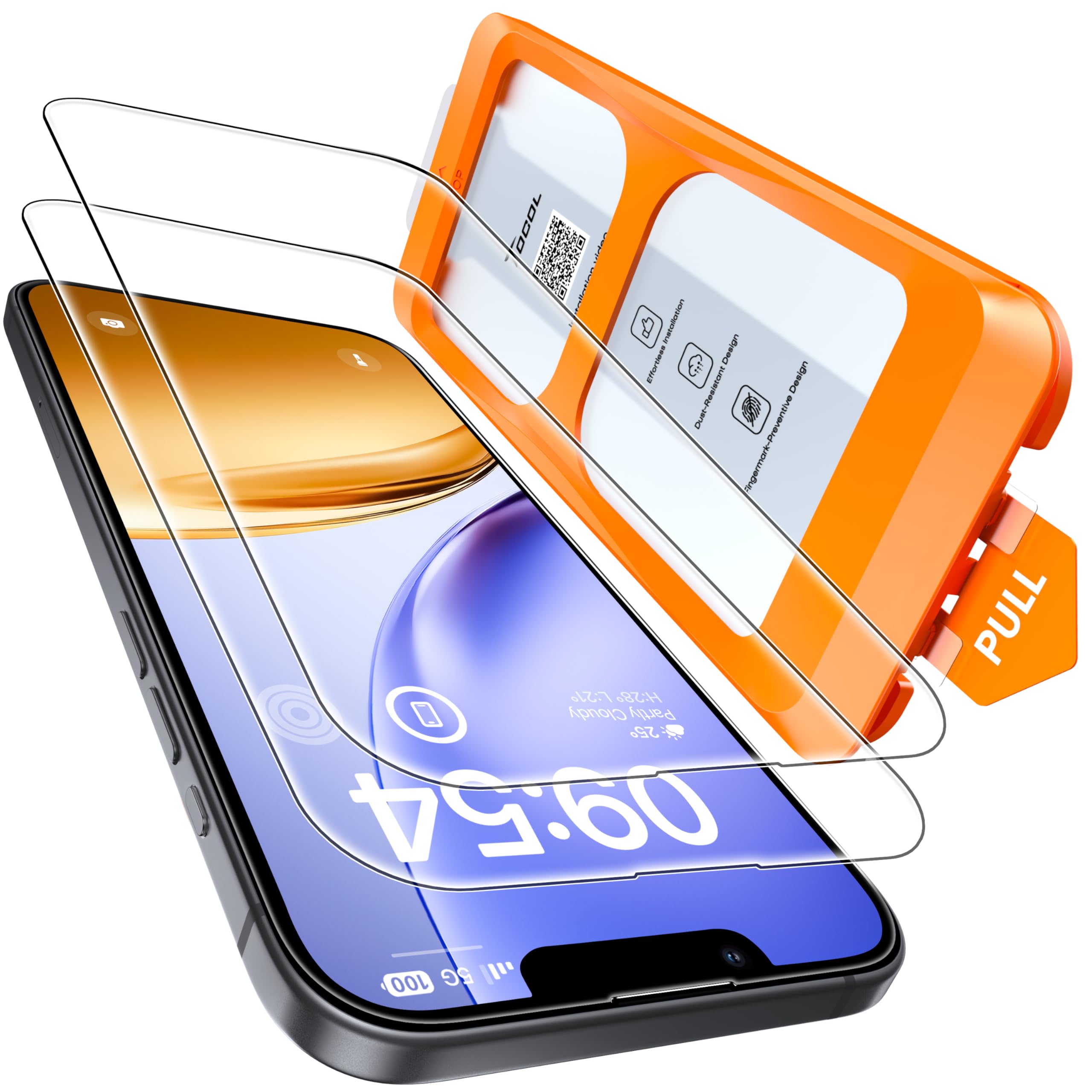 TOCOL Pellicola Protettiva per iPhone 17e 6,1 Pollici, Vetro Temperato 9H, Rimozione Automatica Della Polvere, HD e Senza Bolle, Anti Graffio, Copertura Completa, Compatibile con Custodie, 2 Pezzi