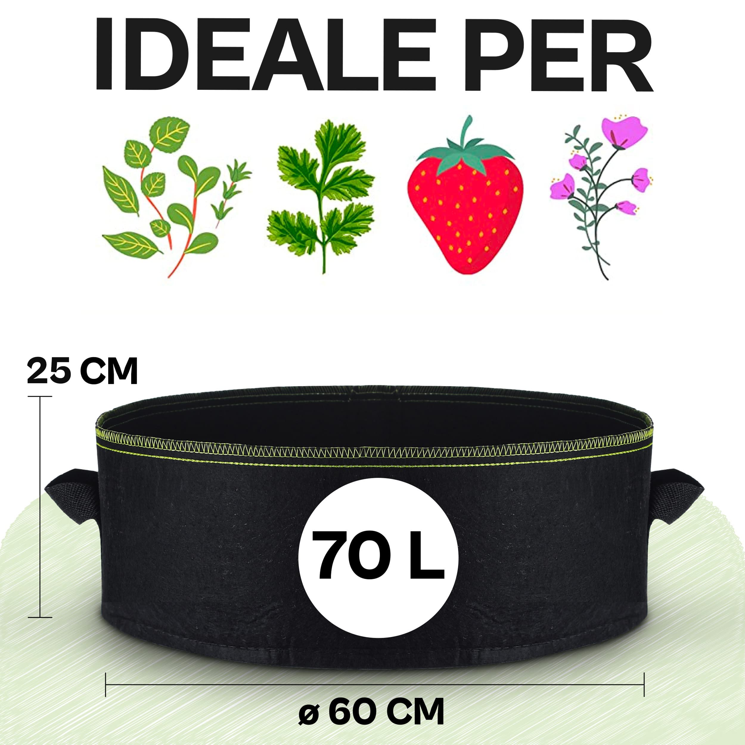 GardenMate Set di 6 Sacchi per Piante in Tessuto Non Tessuto da 30 L 35,6 cm Altezza 30,5 cm - GREENLINE