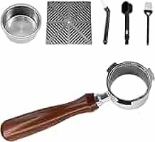 NEOUZA Siebträger Ohne Boden 51mm | Für DeLonghi EC9335 | Mit Holzgriff & Zubehör Set