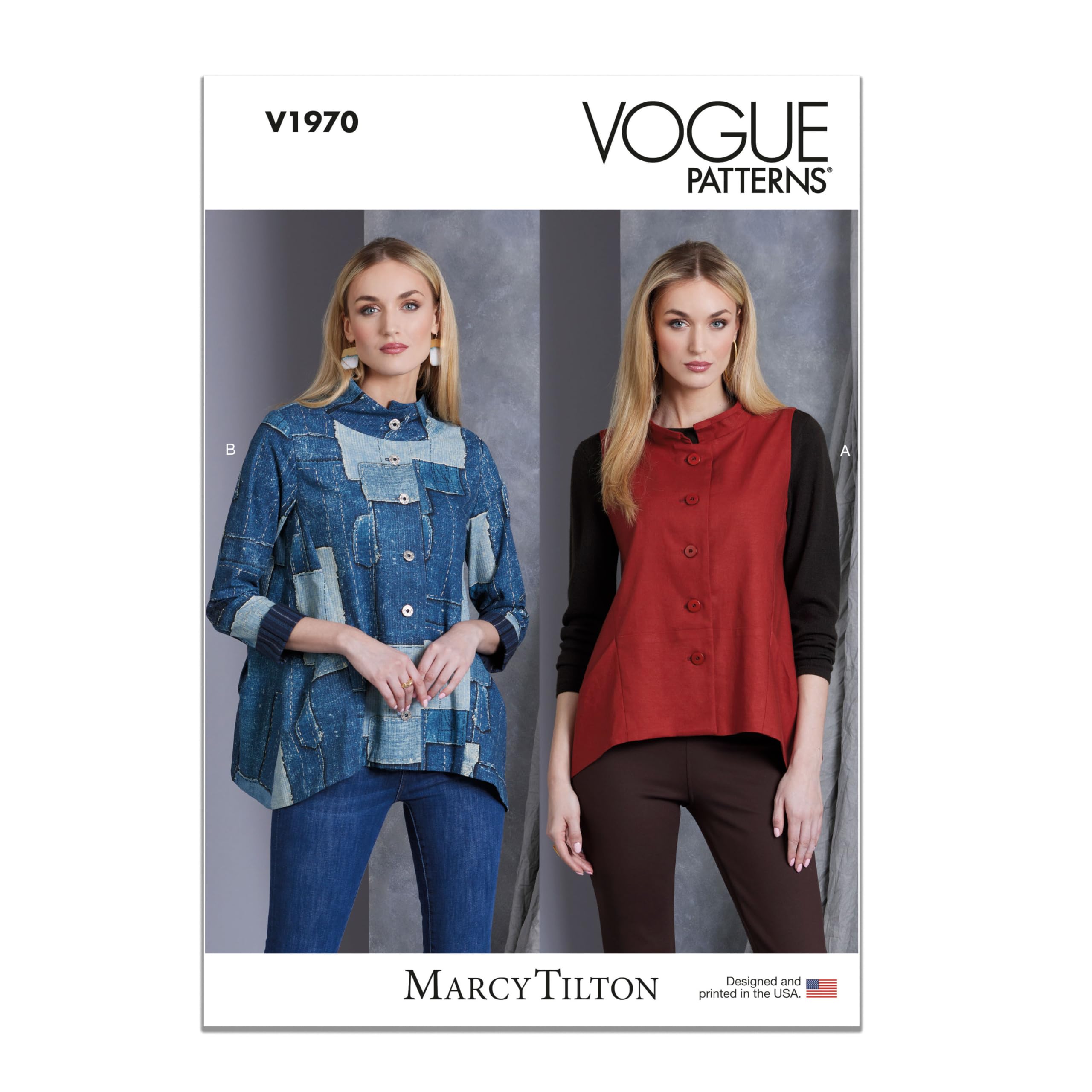 Vogue V1970Y5 Misses' Vest and Jacket by Marcy Tilton Y5 (18-20-22-24-26), Multicolour