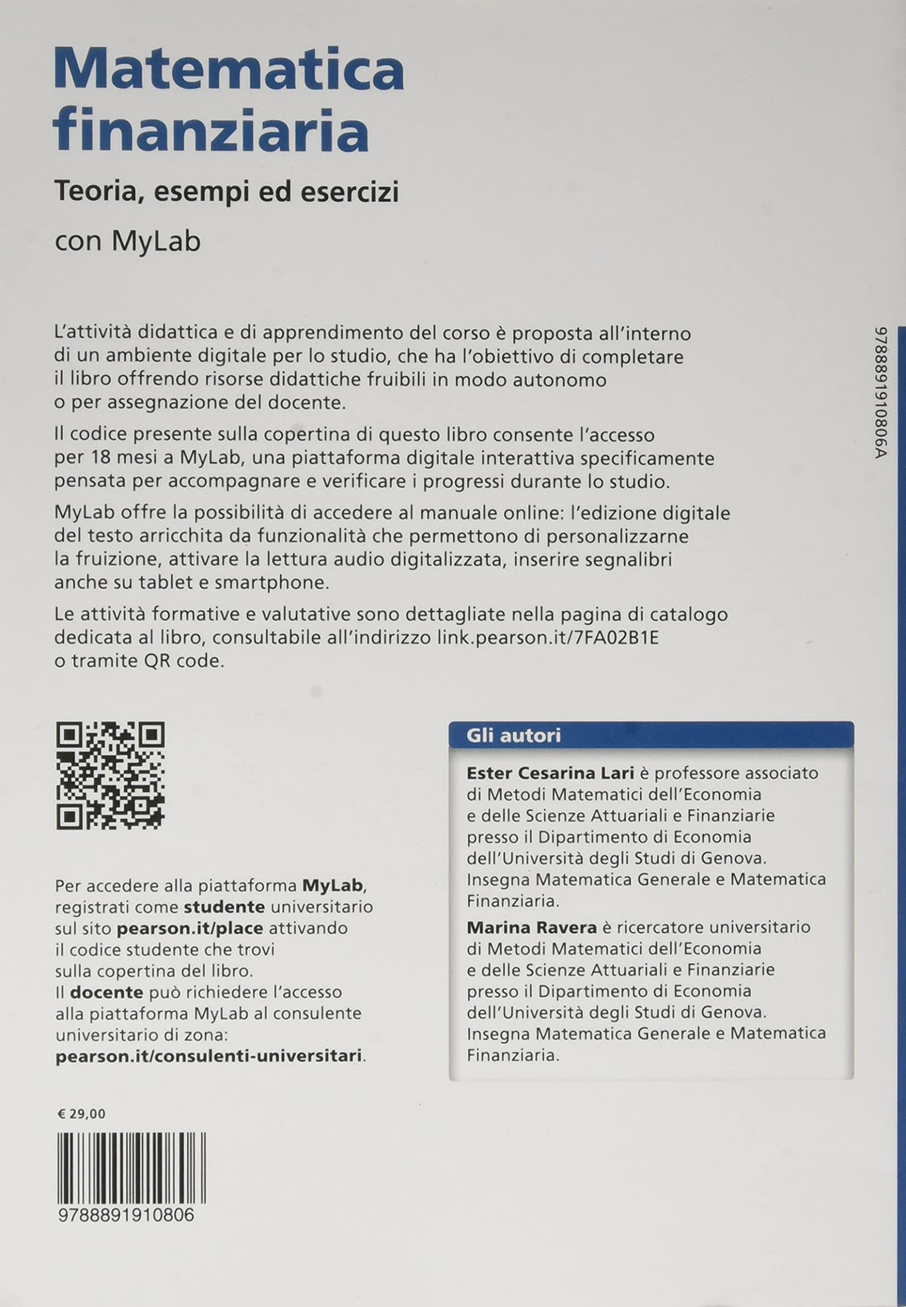 Matematica finanziaria Teoria, esempi ed esercizi. Ediz. Mylab