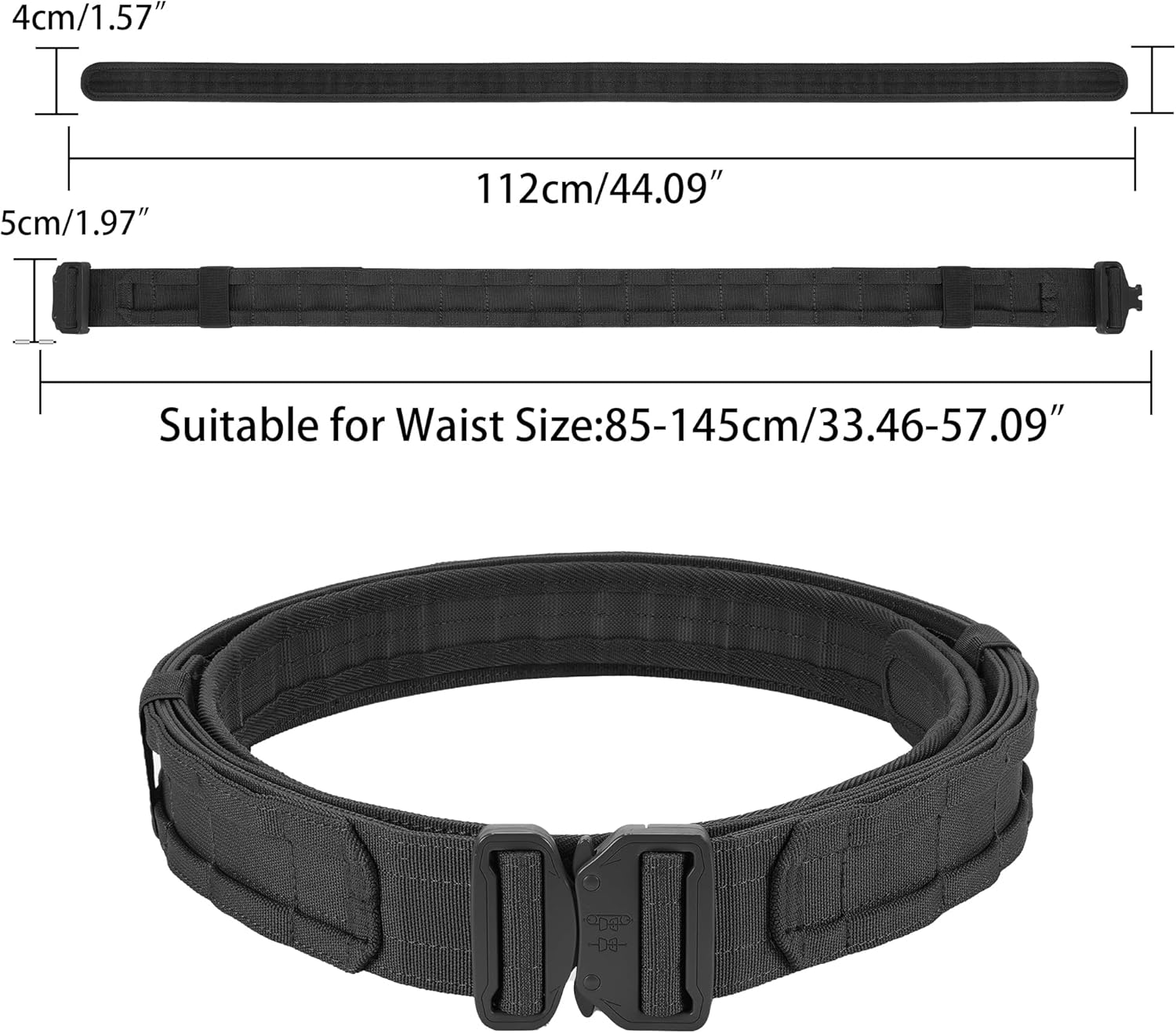Tactical Quick Releasebattle Belt Molle Duty Belts Law Enforcement 1.97 Inch Inner & Outer Tactical Heavy Duty Belt - Image 2