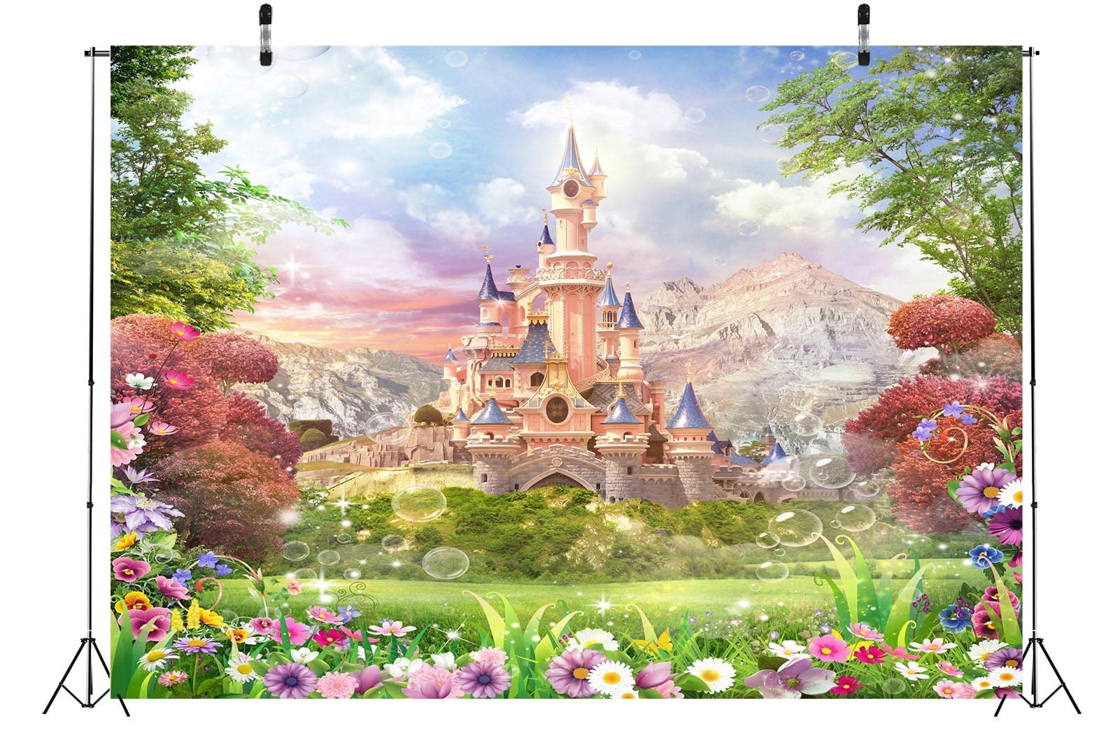 Luminora Fondale Fotografico Castello Medievale Blu – 243x180 Cm – Poliestere Con Occhielli - 2