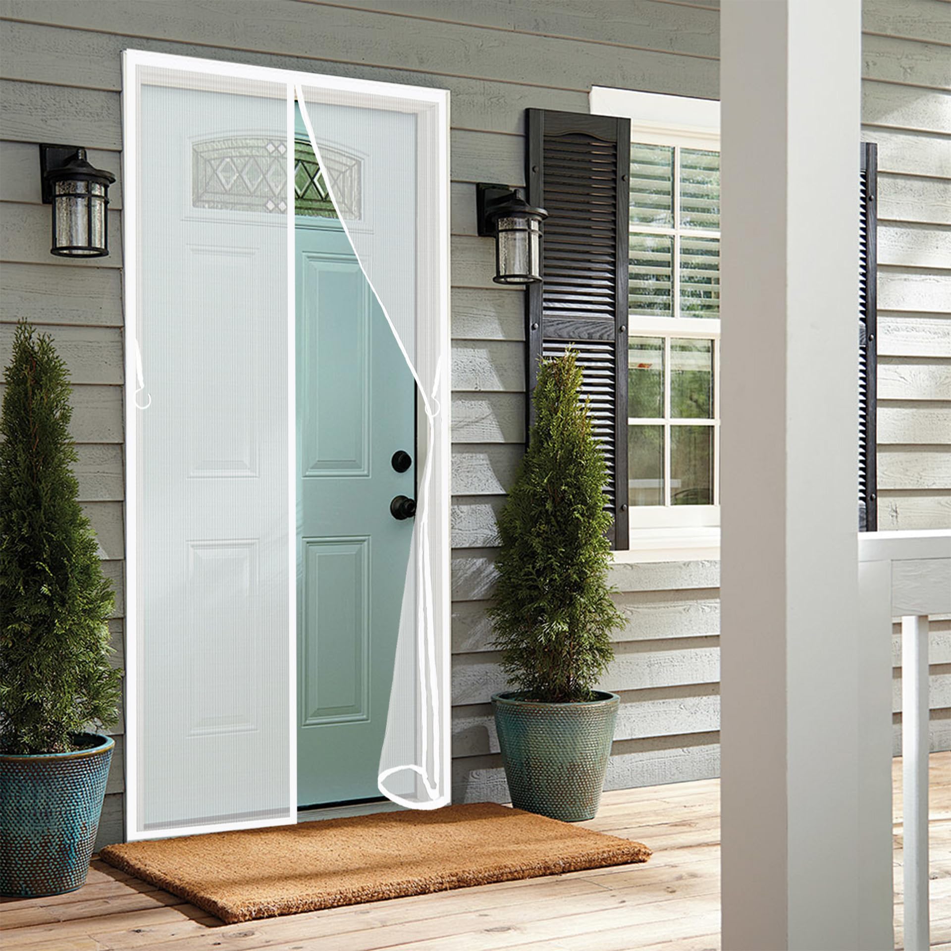 Moustiquaire magnétique 212 x 256 cm blanche pour porte-fenêtre