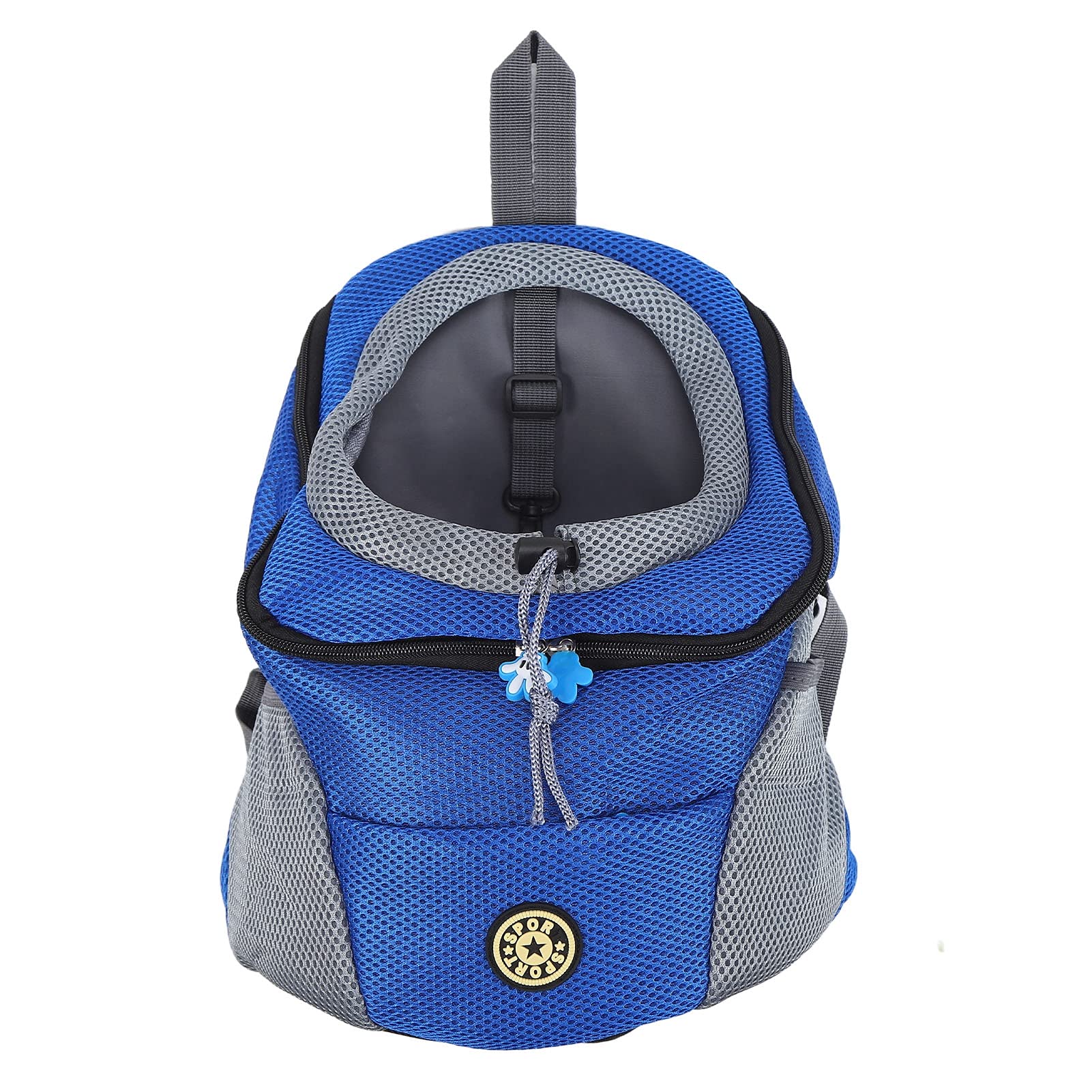 Zaino per animali domestici Zaino da trasporto Traspirante Comodo Spazioso Durevole Borsa da viaggio per escursionismo all'aperto Campeggio con tessuto Oxford e poliestere per (Blu)