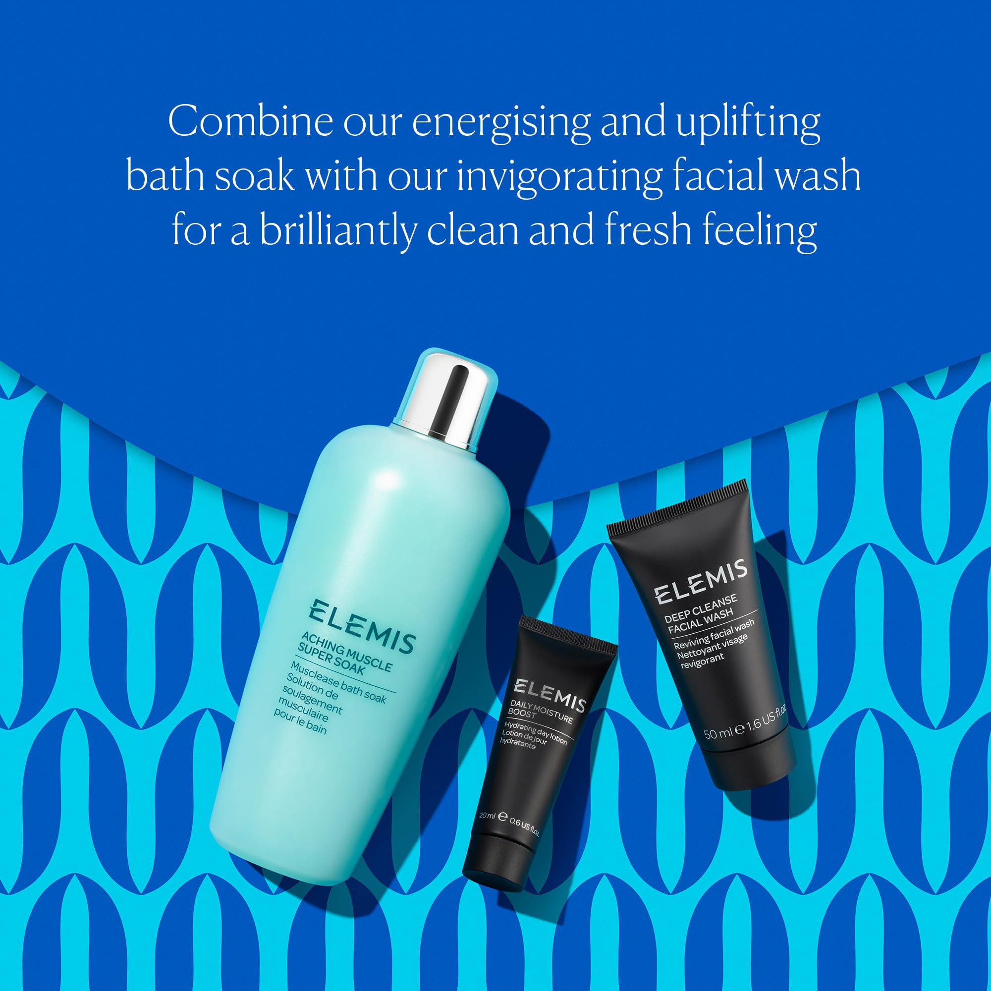 Elemis Limited Edition Herren-Wellness-Pflege-Weihnachtskollektion, Luxuriöses Bade- und Hautpflege-Geschenkset, tief reinigendes Gesichtswasser für unterwegs und tägliche Feuchtigkeitspflege