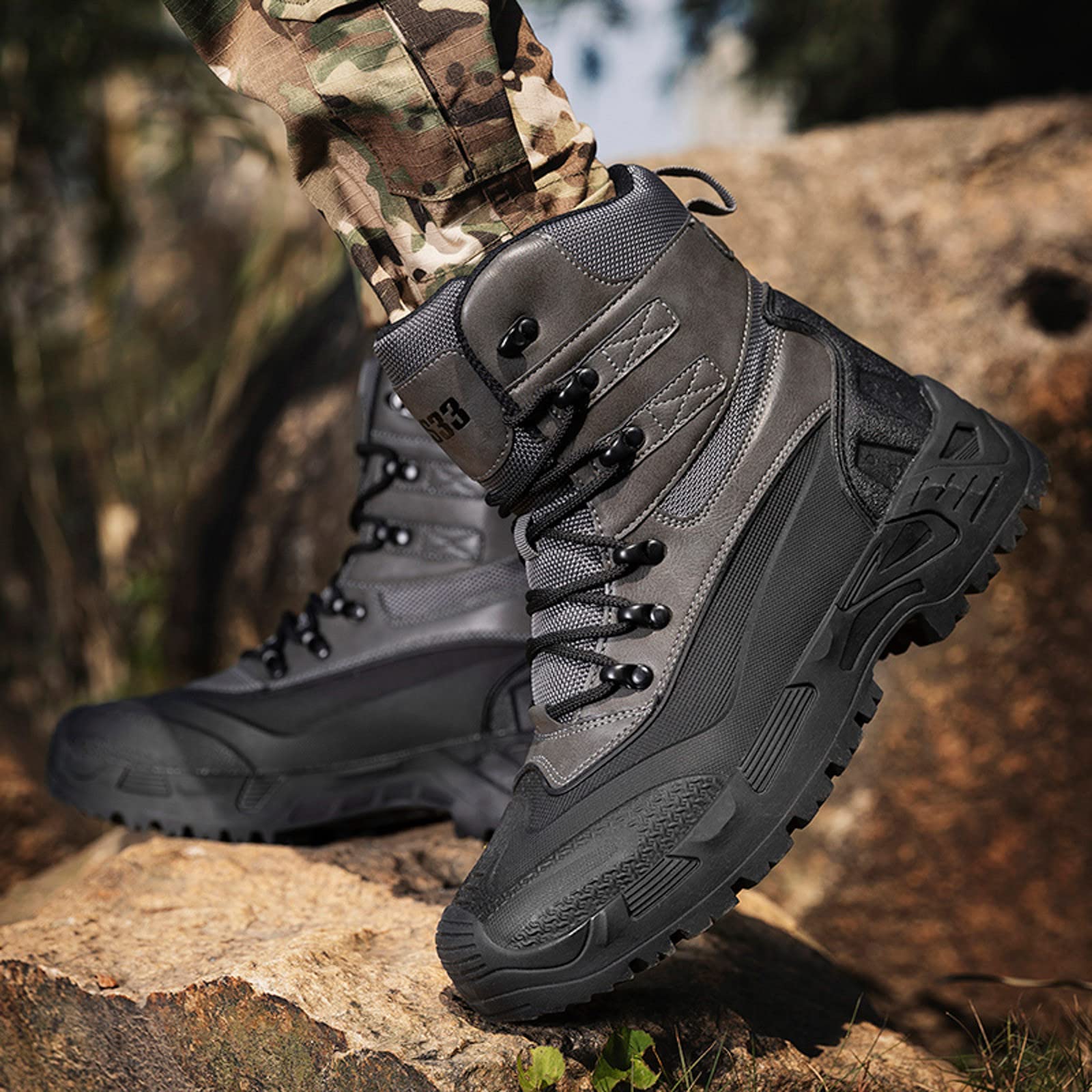 Wanderschuhe Herren Breit - Outdoorschuhe Hoch Trekkingschuhe Mit Schnüren | Sommerschuhe Atmungsaktive Walkingschuhe Orthopädische Schnürschuhe Klassischer Bequeme Trainingsschuhe Für Hiking