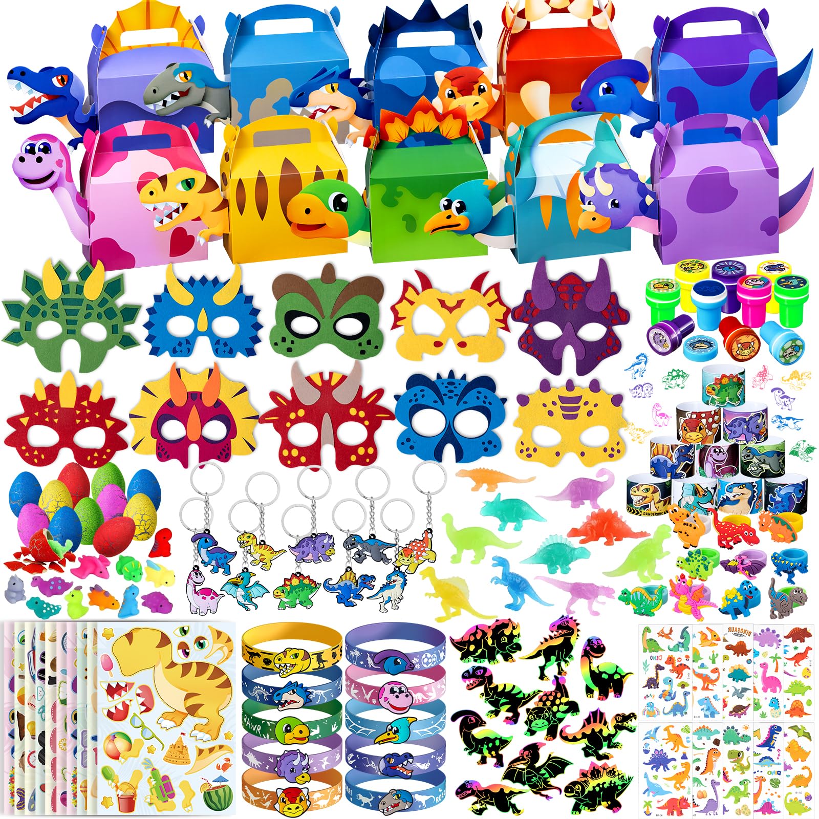 Dinosaur Party Favors, Dinosaur Birthday Party Supplies, Dinosaur Goodie Bags for Kids Birthday, Dino Gifts Bags Fillers Stuffers, Dinosaur Themed Party Toys