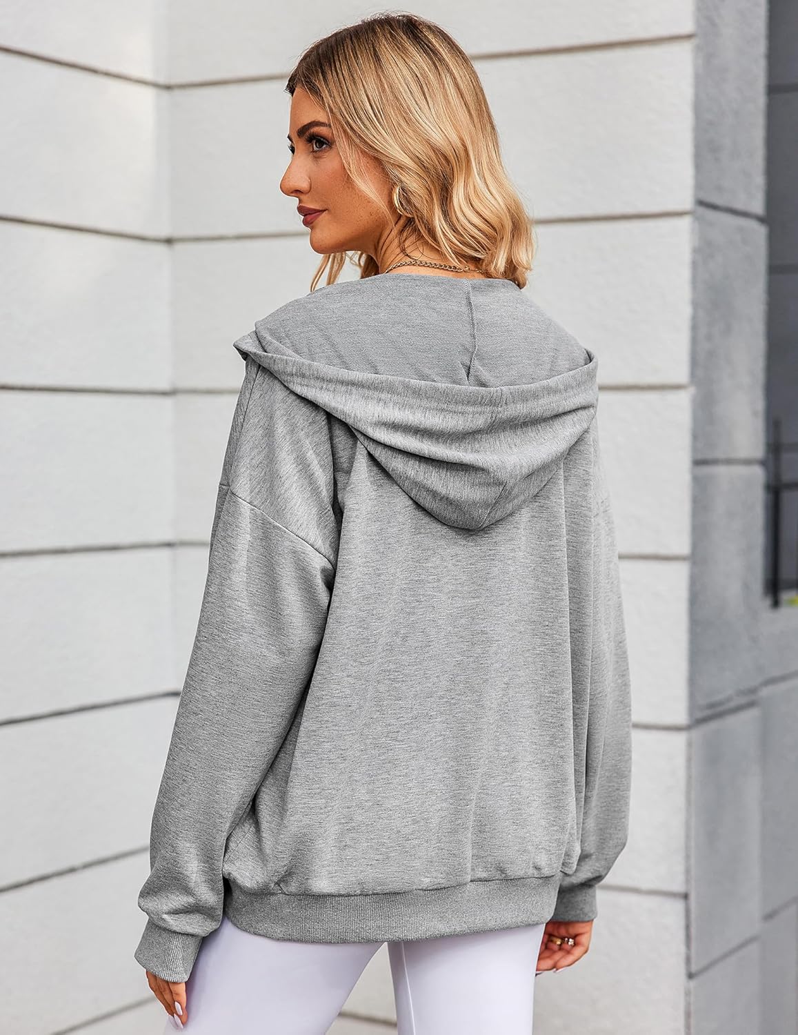 Zeagoo Women's Lightweight Hoodies Full Zip Up Oversized Sweatshirts with Pockets Long Sleeve Thin Casual Hooded Jackets - Image 6