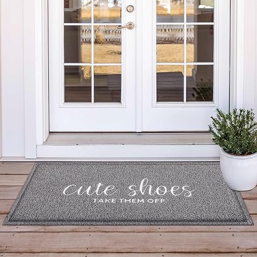 Miniatura 7 de Tapete de bienvenida para puerta de interior, de 18 x 47 pulgadas, bonitos zapatos para quitártelos, rectangular, lavable, para entrada, sala de
