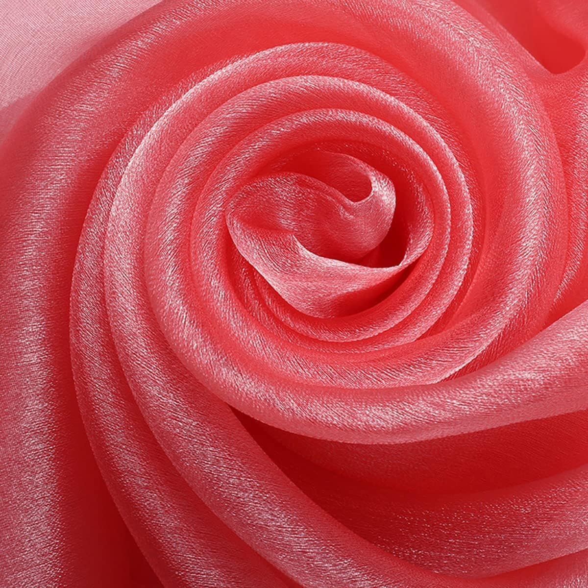 organza, Tiul z organzy, przezroczysta tkanina na dekoracje weselne dla nowożeńców(Pink)