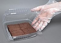 Vista 42 de Daxwell 8 x 8 x 3 pulgadas con bisagras de plástico (OPS) recipientes para llevar, microondas, E10005891 (caja de 200)