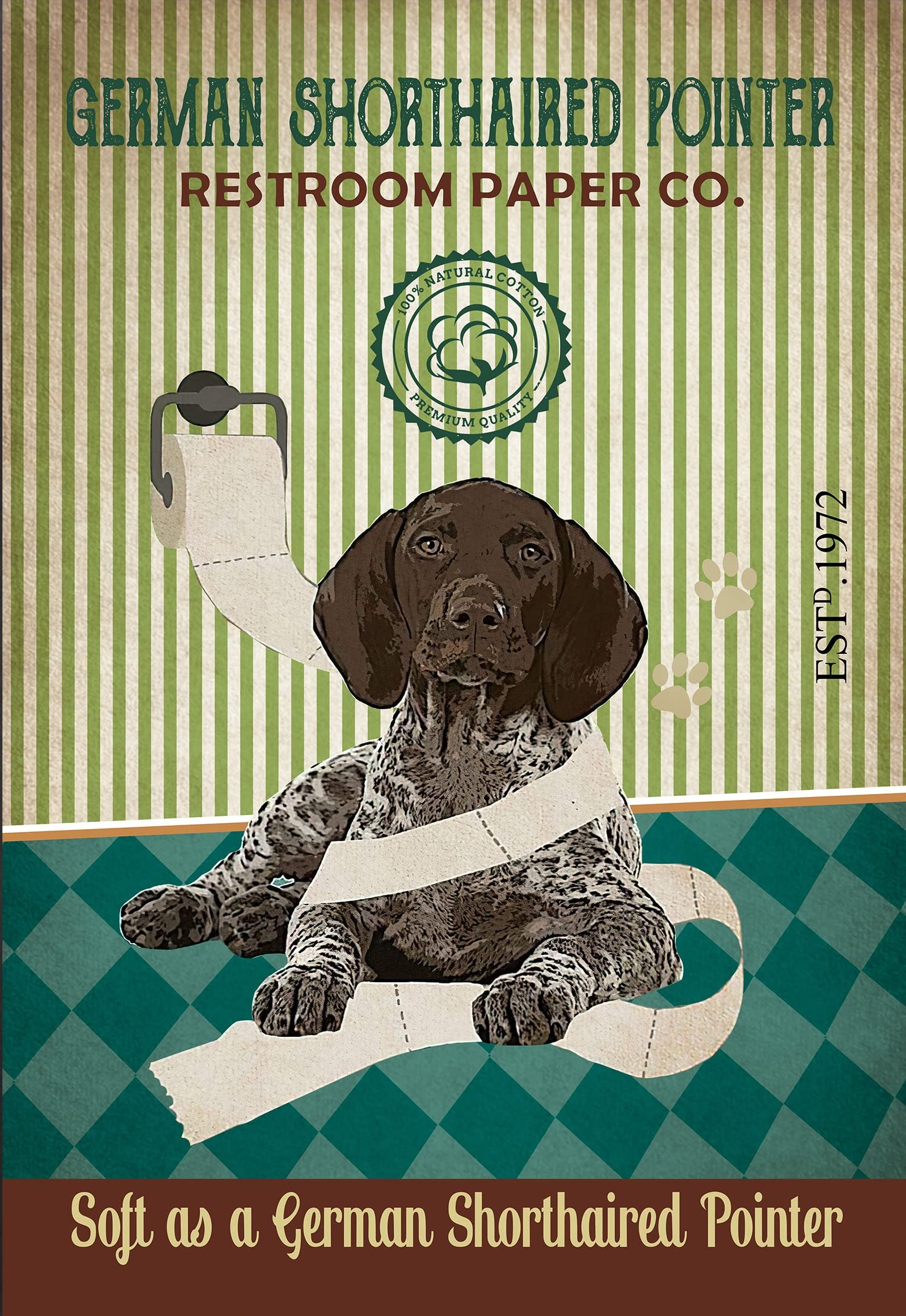 peiyeety Metal Tin Signan Shorthaired Pointer Bathroom Art Decorative 8x12 Inch Vintage Retro Wall Art Plaque For Dog Lover Restroom Funny Rustic Wall Decor